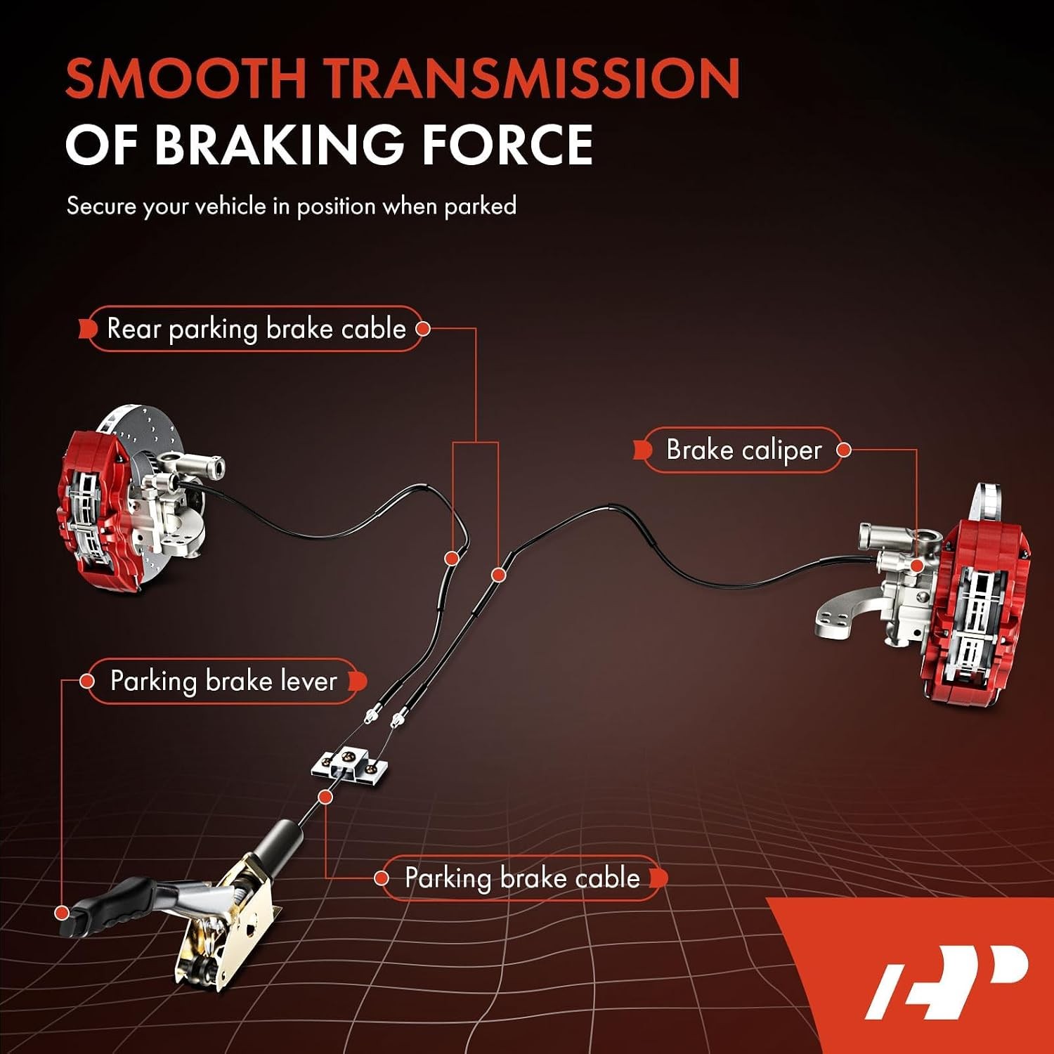 A-Premium Intermediate Side Parking Brake Cable Assembly Compatible with Chevrol
