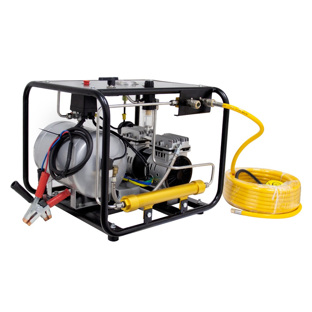 12V DC Diving Air Compressor For Divers Diving Breathing Supply + Hose Regulator