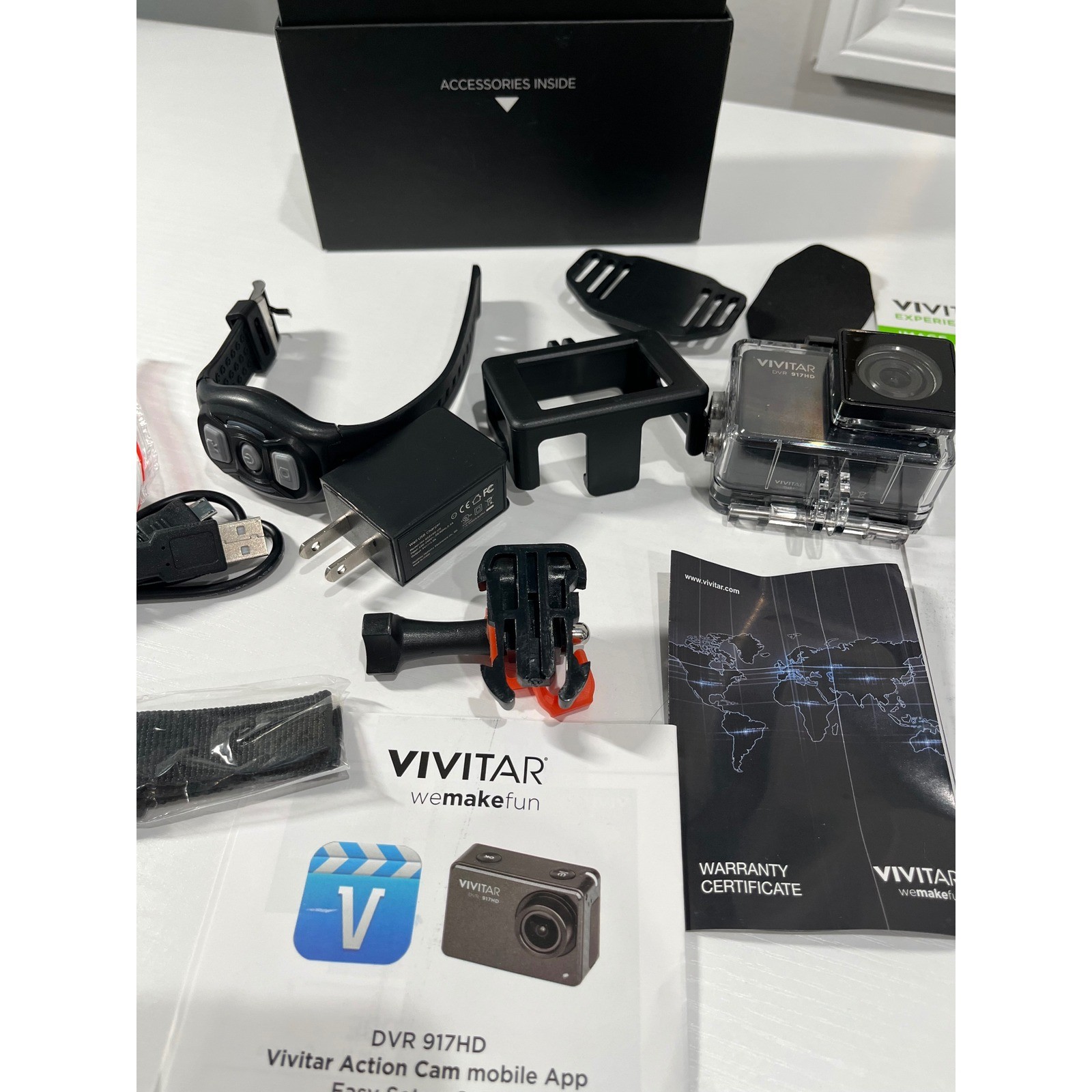 Vivitar DVR 917HD Action Camera Waterproof Case Remote Accessories Bundle