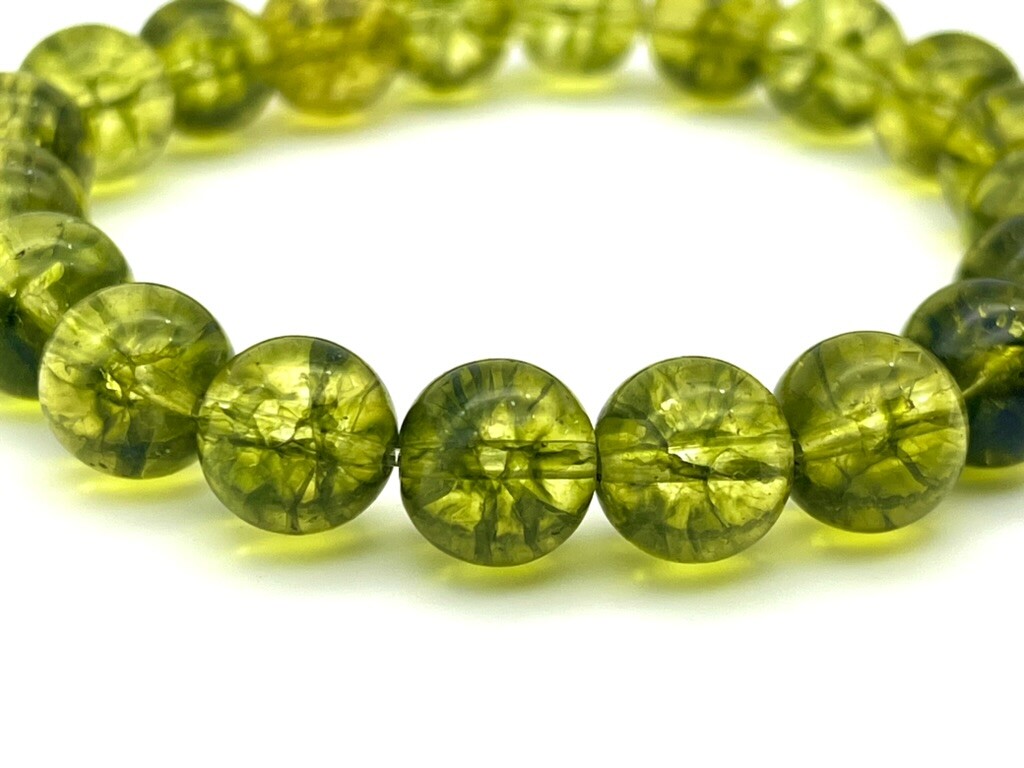 Handmade 10mm Peridot Gemstone Bead Balancing Bracelet