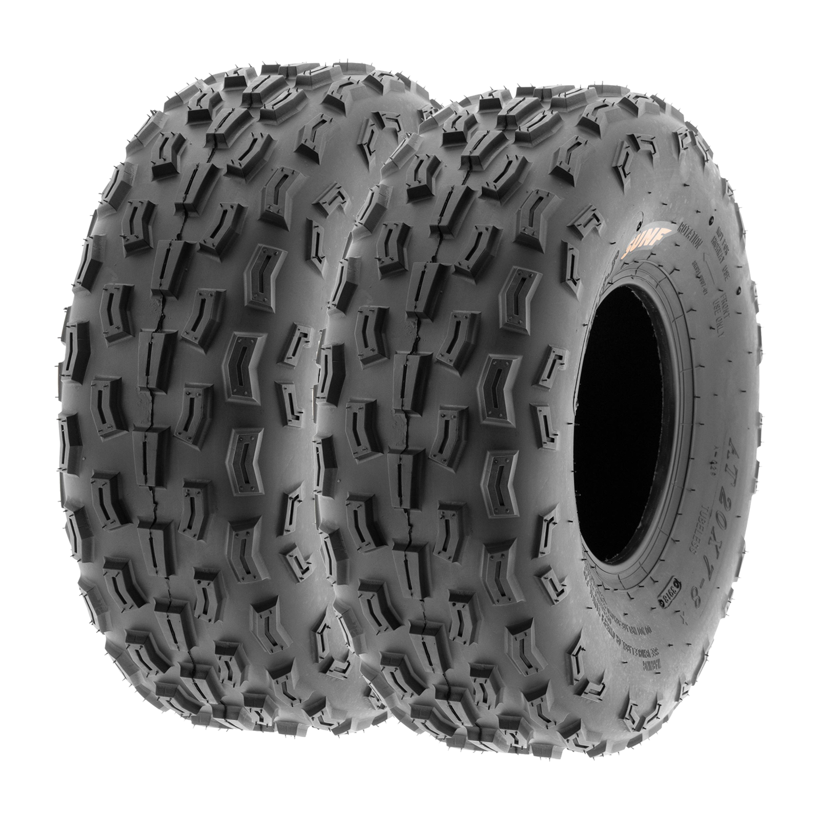 SunF 20x7-8 ATV UTV Tire  20x7x8 Knobby Tubeless 6 PR A029 - Pair of 2