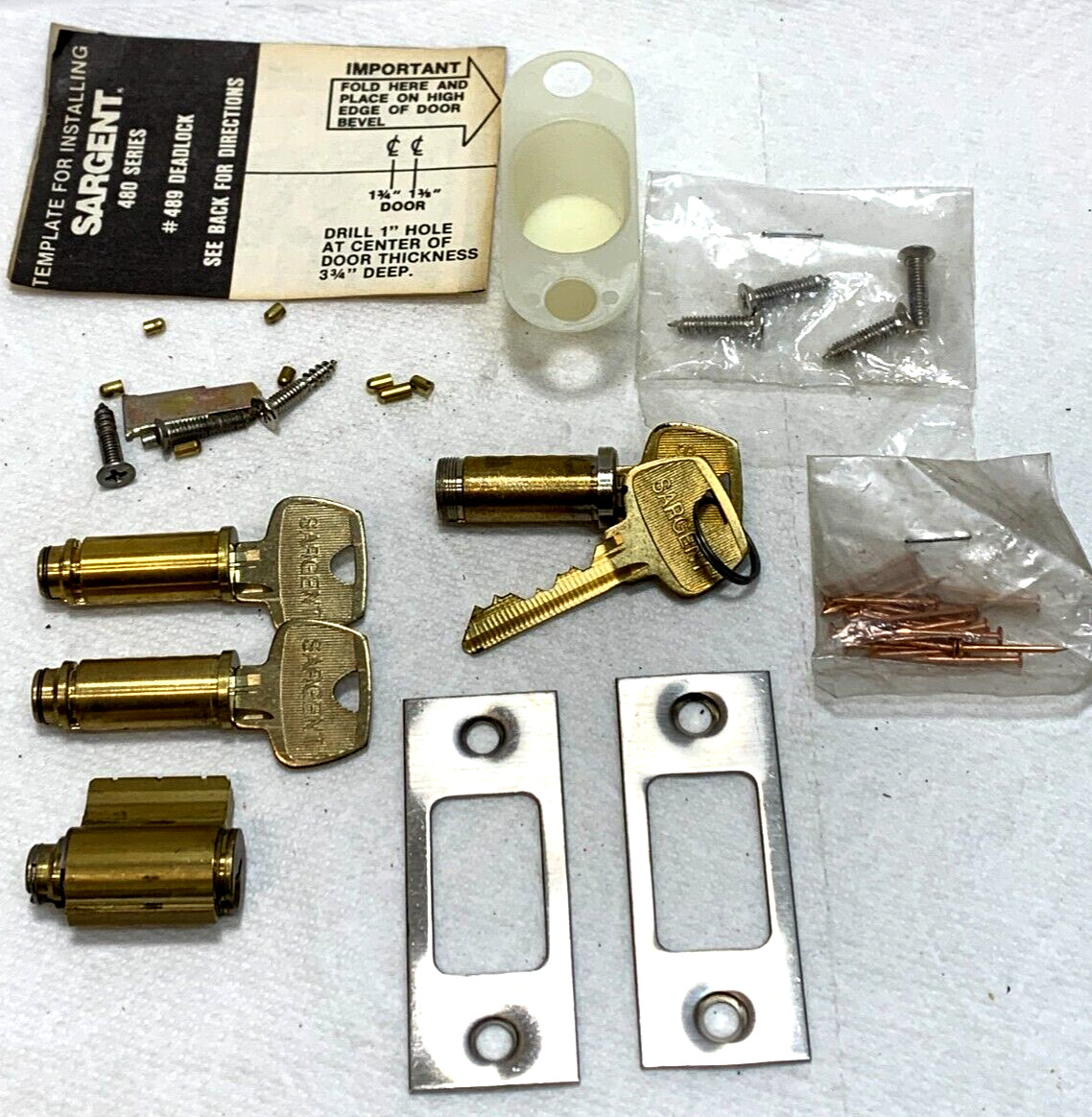 Misc. Lot of SARGENT ~ 6 Pin LA Keyway Knob/Lever Lock Cylinder ~ New & Used