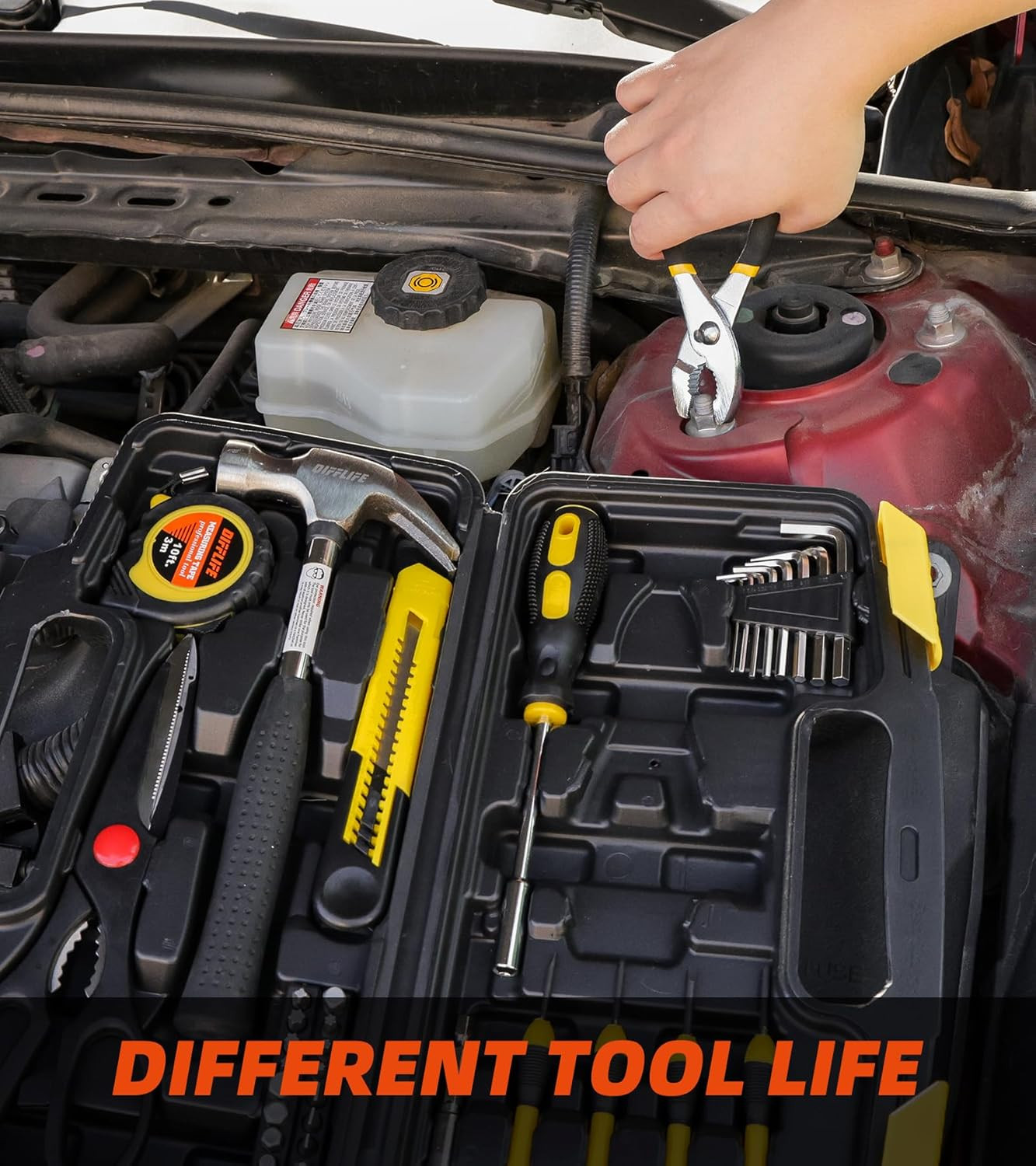 40-Pc Tool Set - General Household Hand Tool Kit Plastic Toolbox Storage Case…
