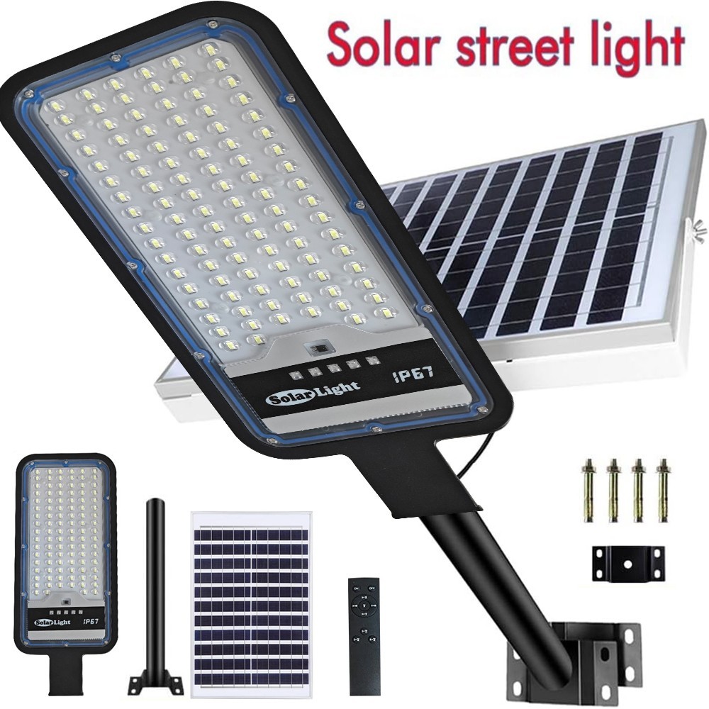 Commercial Solar Street Lights Outdoor Dusk-to-Dawn Solar High Bright Aluminum