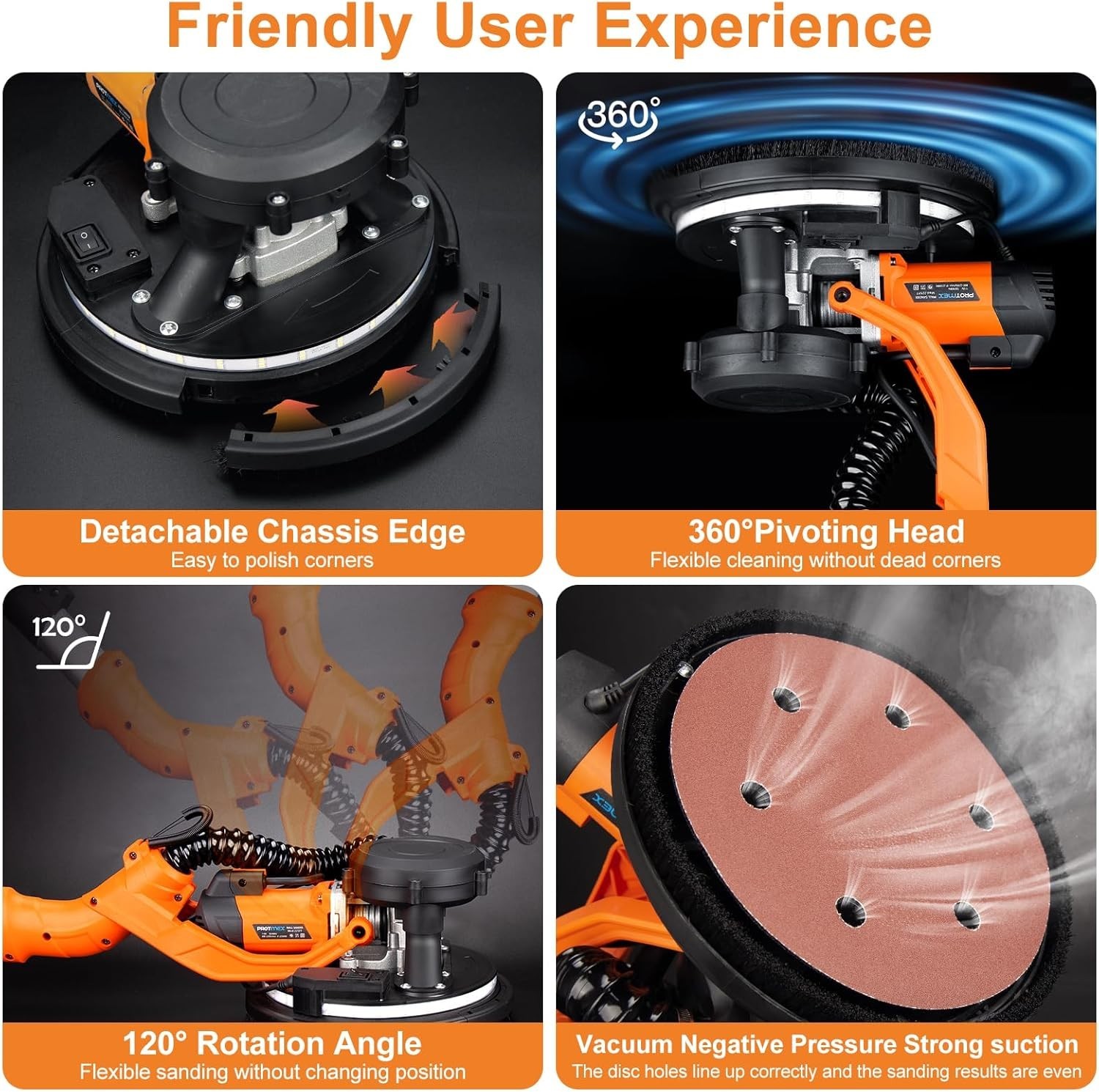 Drywall Sander, 1000W Popcorn Ceiling Removal Tool, Automatic Drywall Sander ...