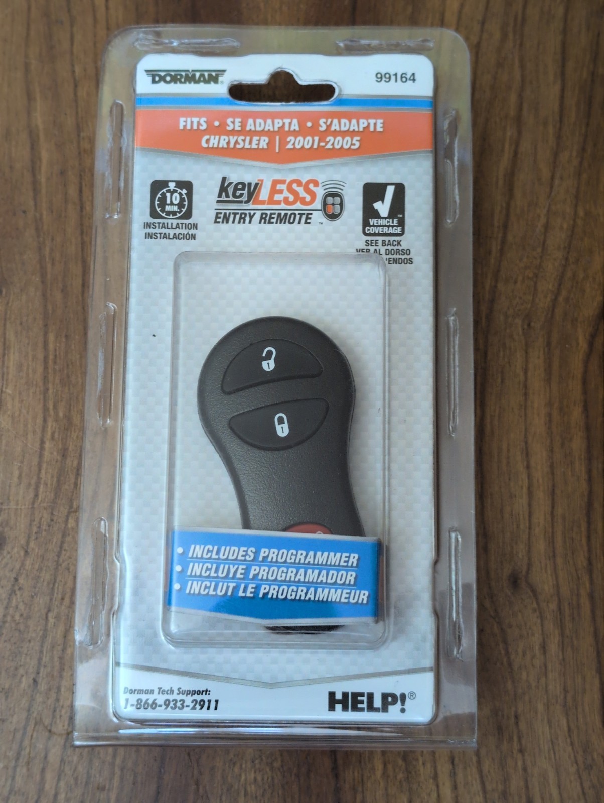 Dorman 99164 Black Keyless Entry Remote 3 Button Compatible Fits Chrysler NEW