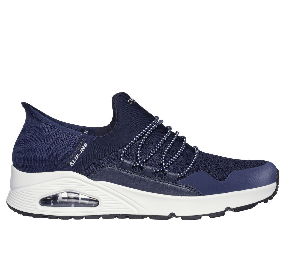 Skechers Slip Ins Shoe Men Navy UNO Soft Comfort Casual Sport Memory Foam 183006