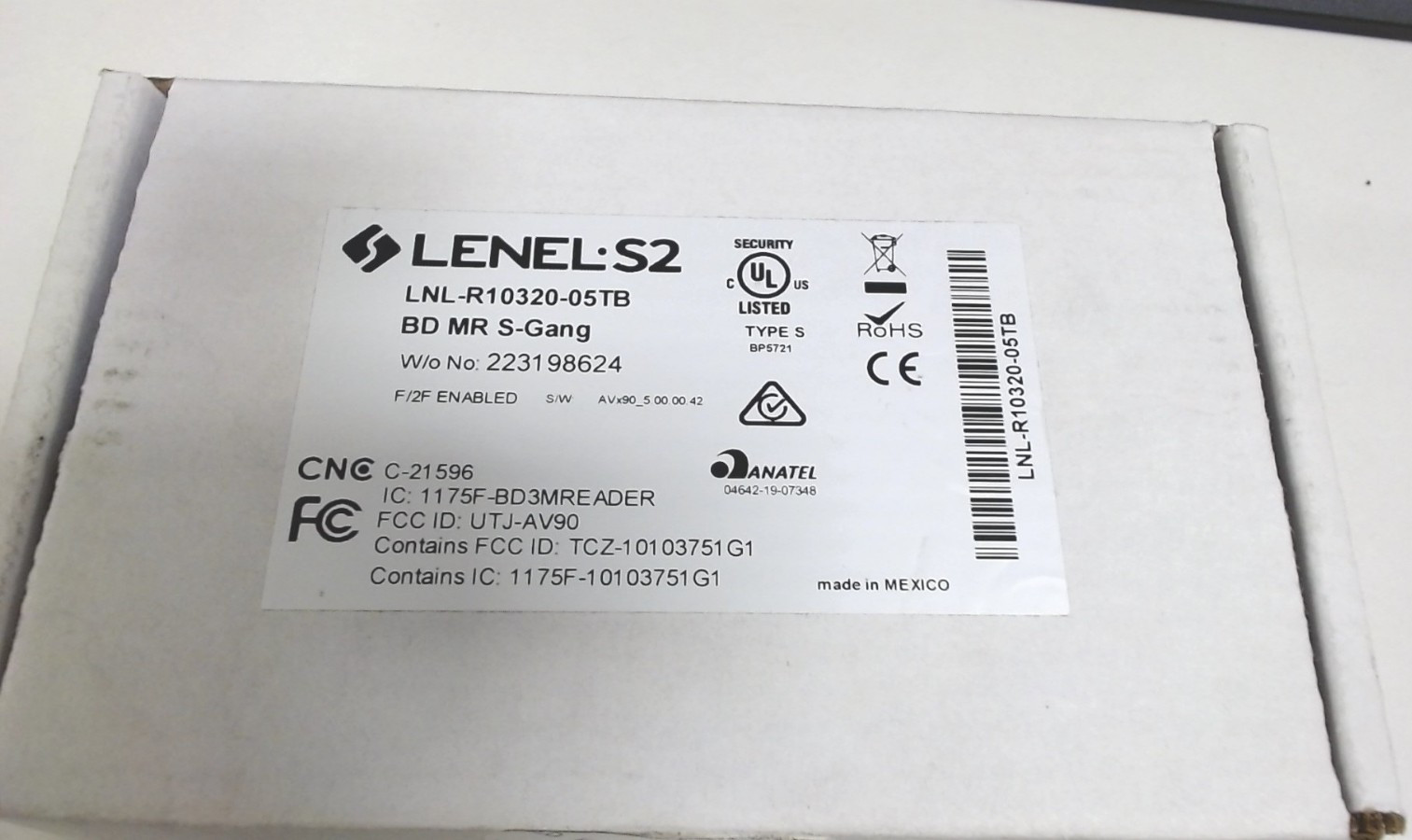 New LENEL S2 LNL-R10320-05TB BD MR S-Gang