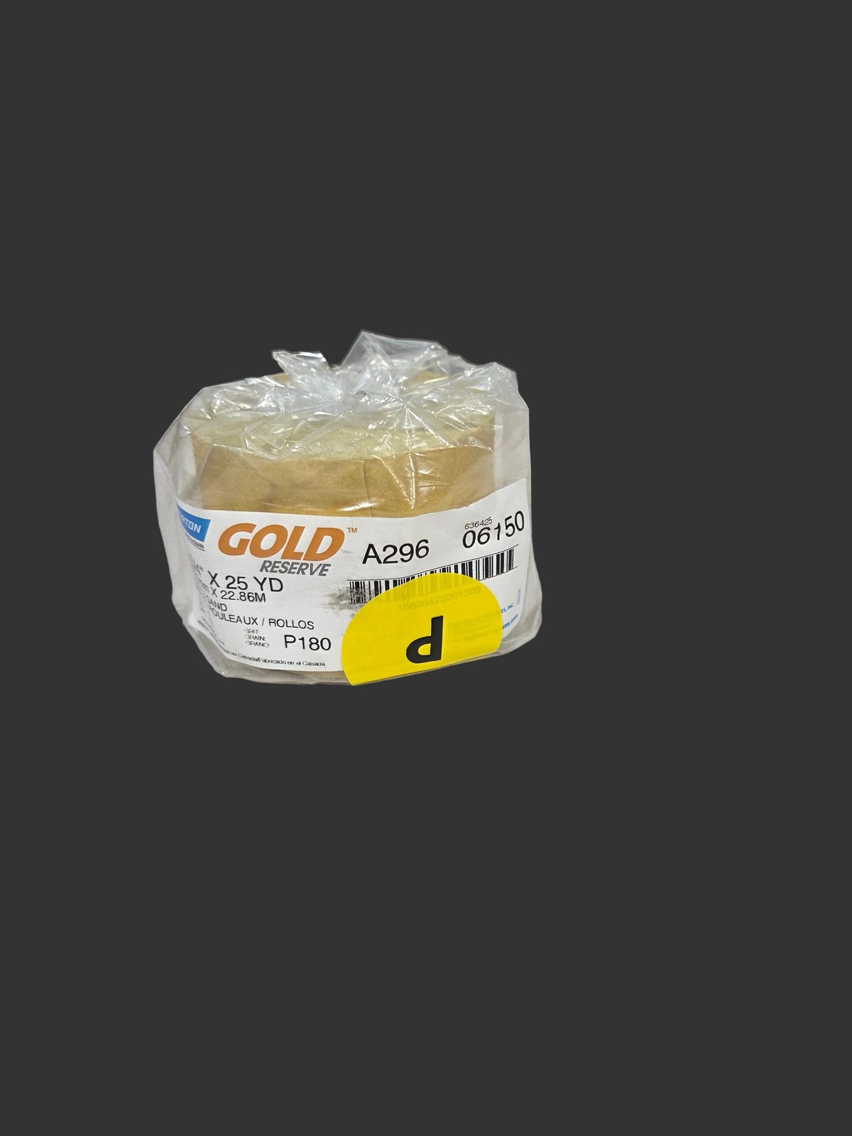 Norton 06150 A296 Series Sanding Sheet Roll, 2-3/4 in W x 25 yd L, P180 Grit