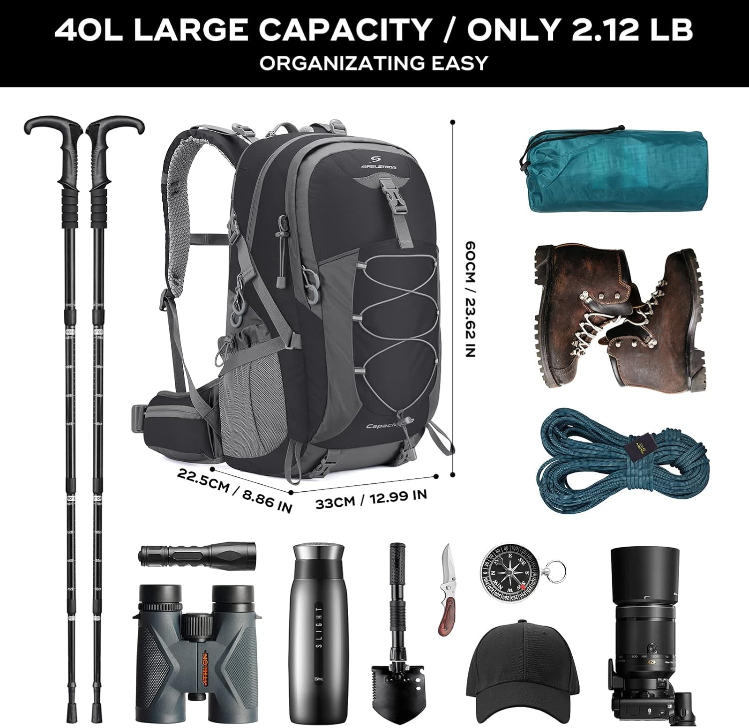 Hiking Backpack,Camping Backpack,40L Waterproof Hiking Daypack