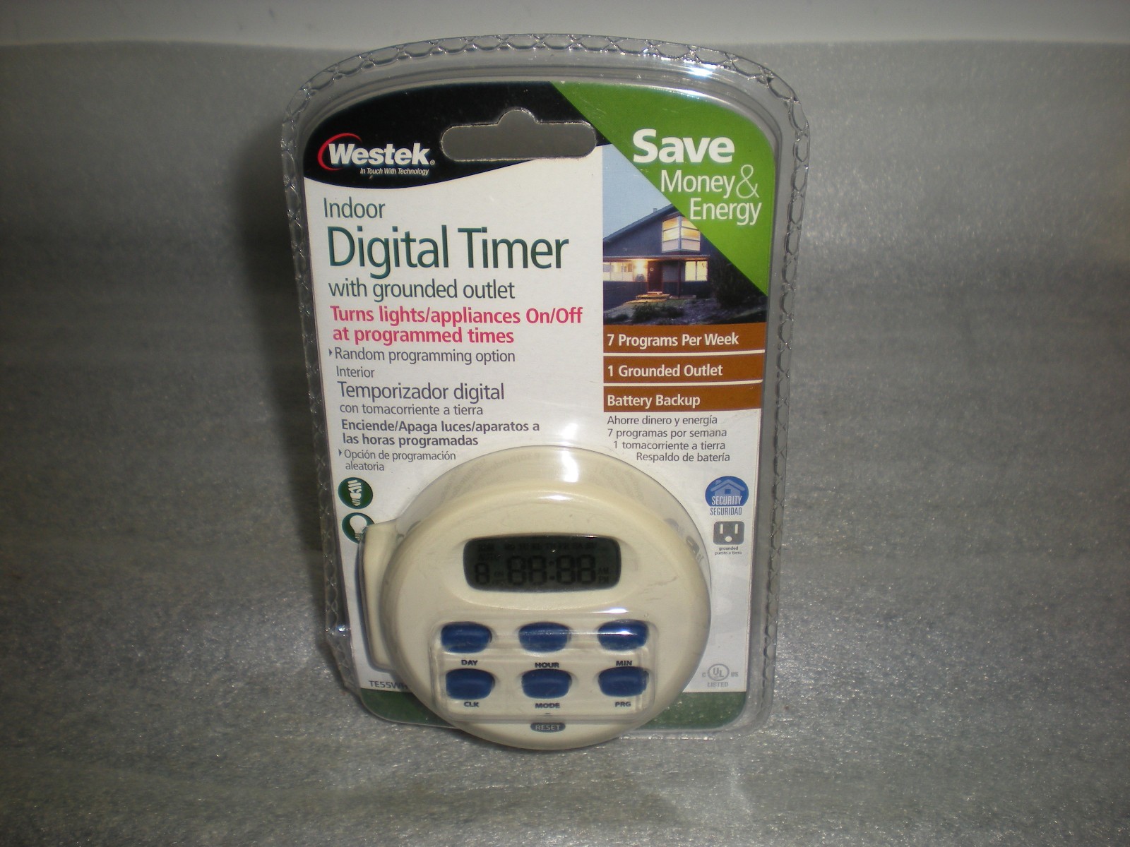 New Sealed Westek TE55WHB 1-Outlet Indoor Digital Timer 7 Programs Per Week