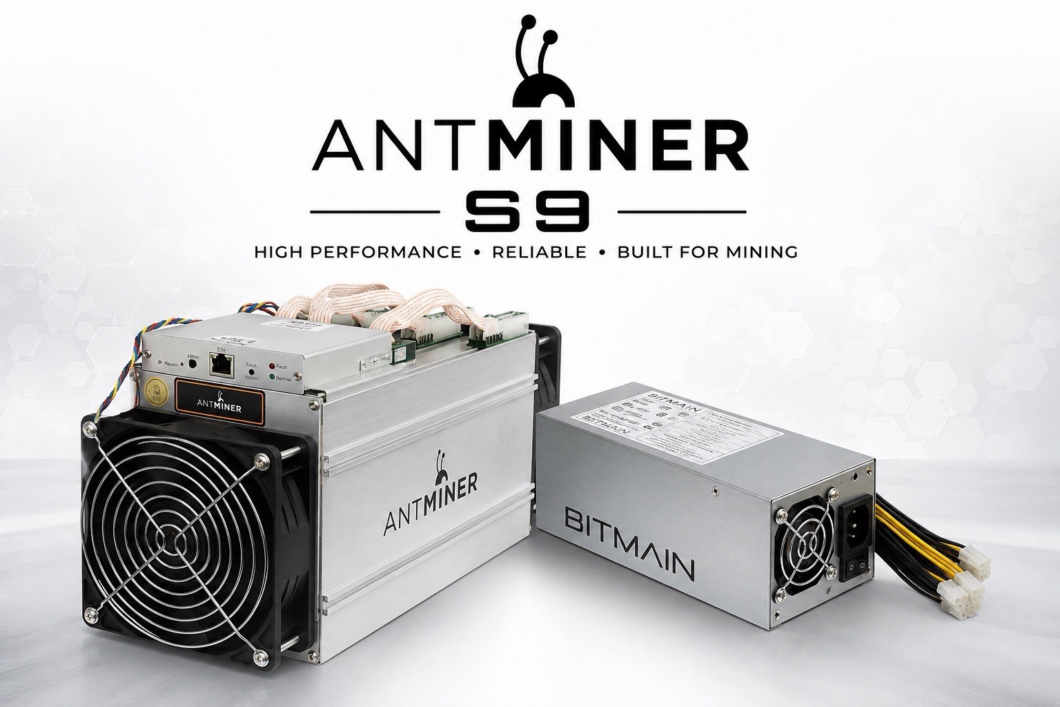 Bitmain AntMiner S9 - 13.5TH/s  Bitcoin (Bitcoin Cash) miner SHA 256 + OEM PSU