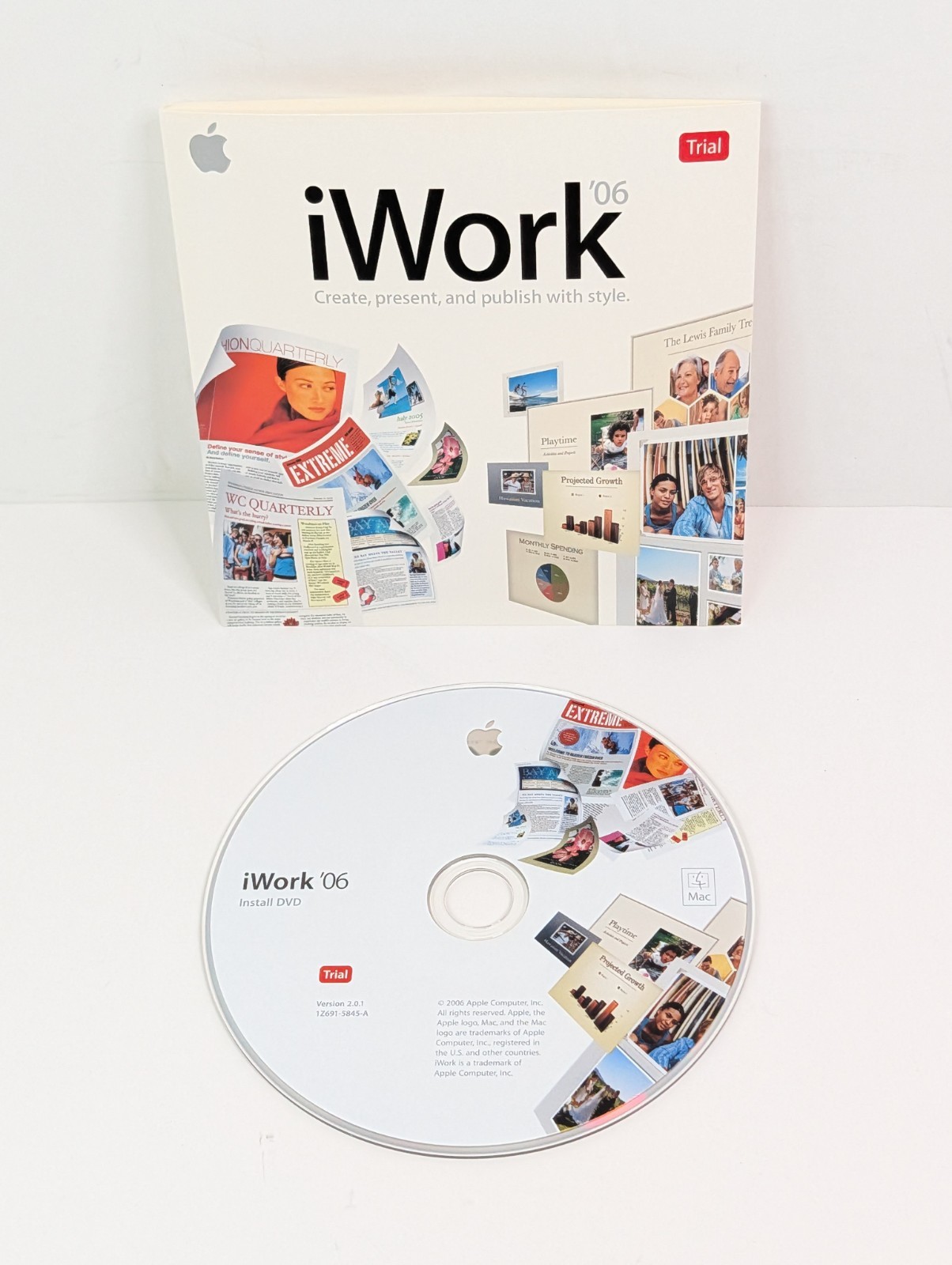Apple iWork '06 Create Present Publish W/Style Trial Version 2.0.1 1Z691-5845-A