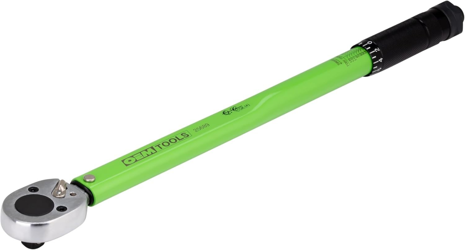 OEMTOOLS 25689 1/2 Inch Drive Click-Style Torque Wrench, 10-150 Ft/Lb., Clicks