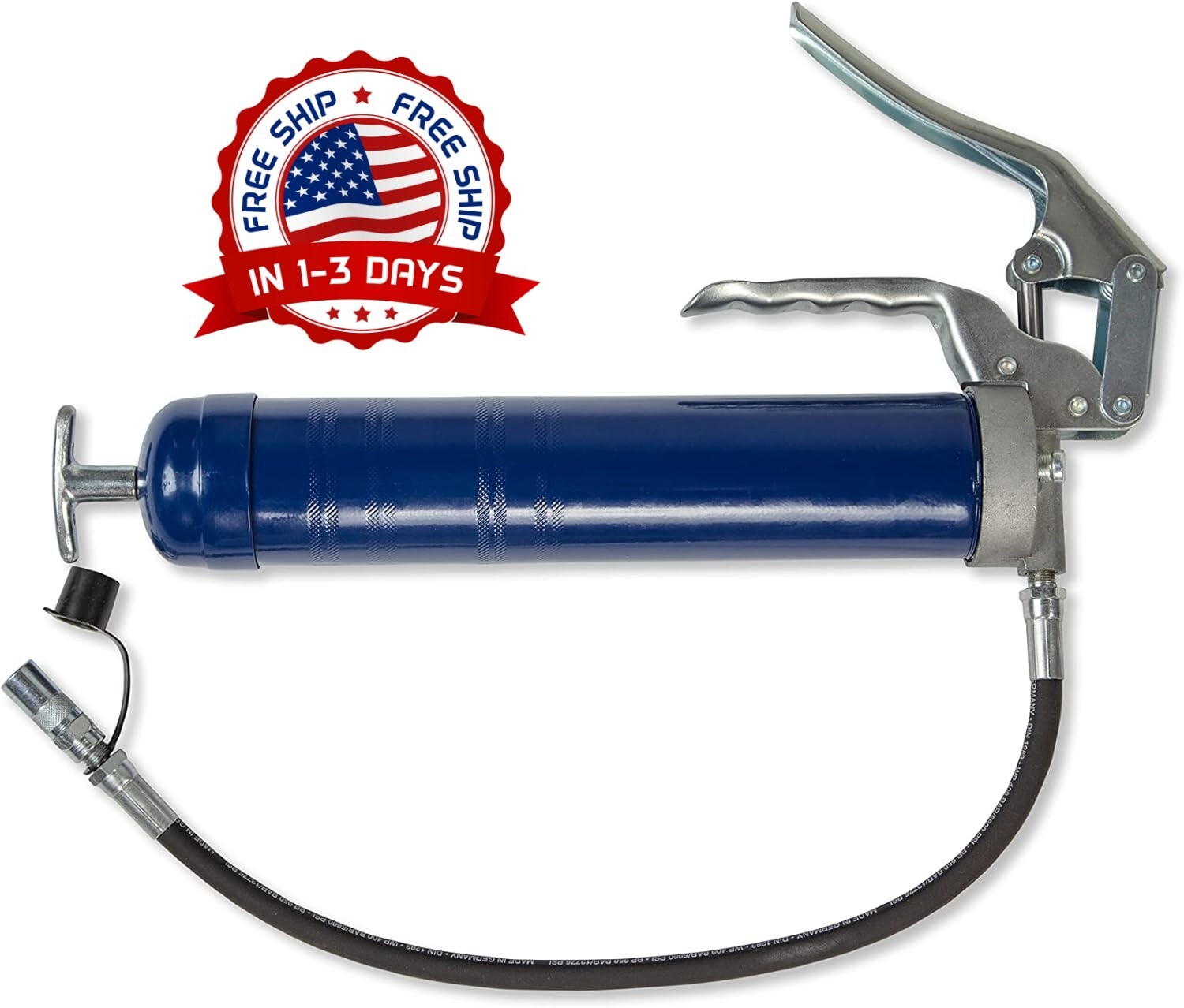 Pistola engrasadora con empuñadura de pistola y manguera flexible de 18" US NEW