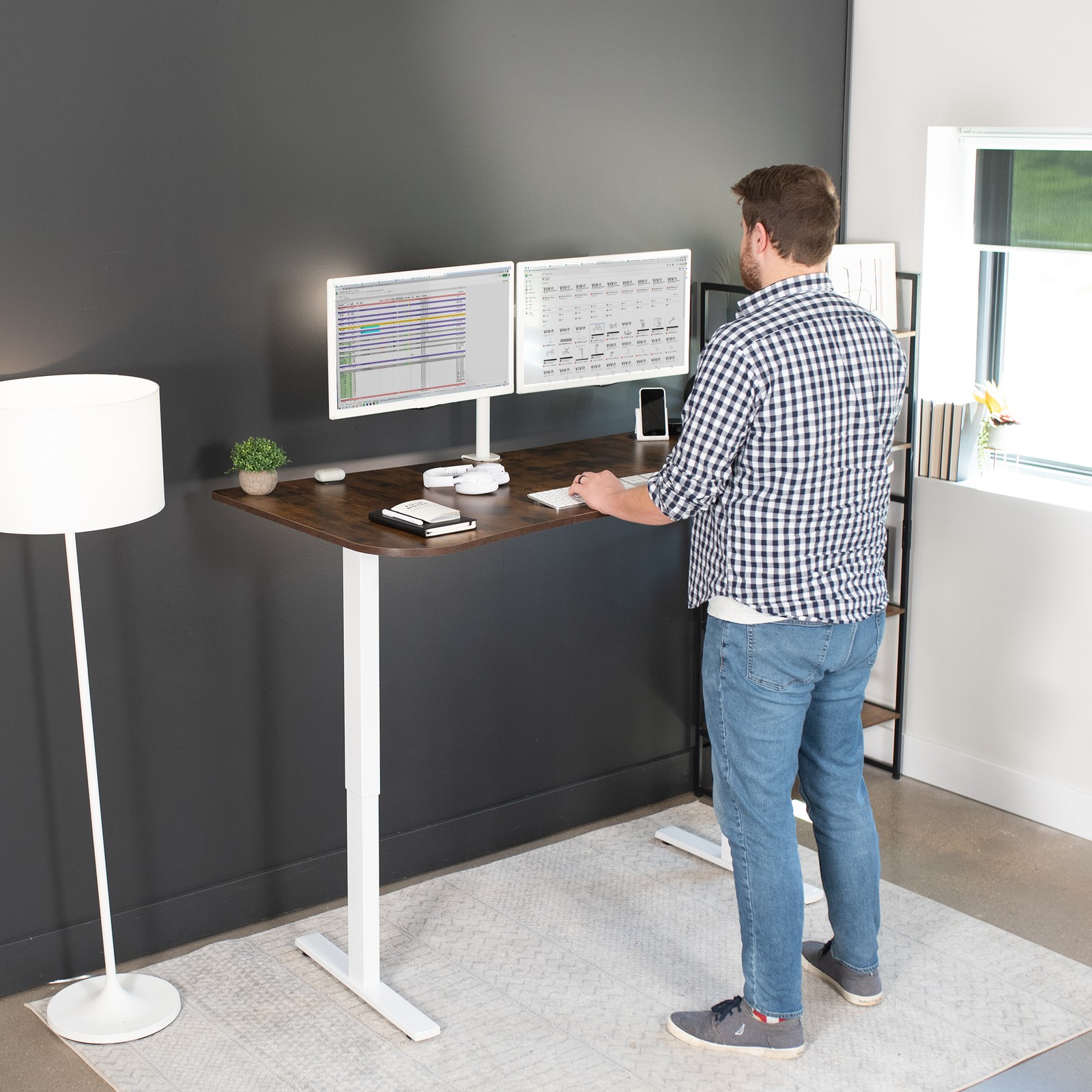 VIVO Rustic Vintage Brown Table Top for Adjustable Standing Desk Frames