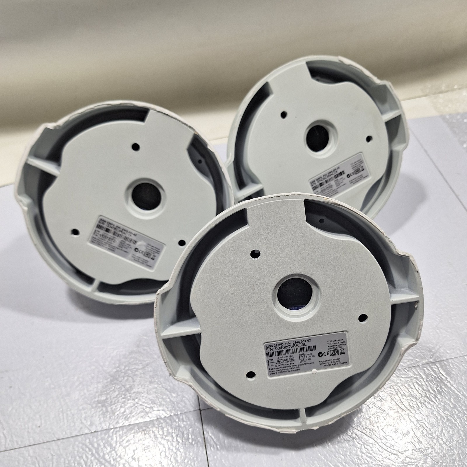 (3) Axis 225FD Dome Network IP POE Web Surveillance Security Camera