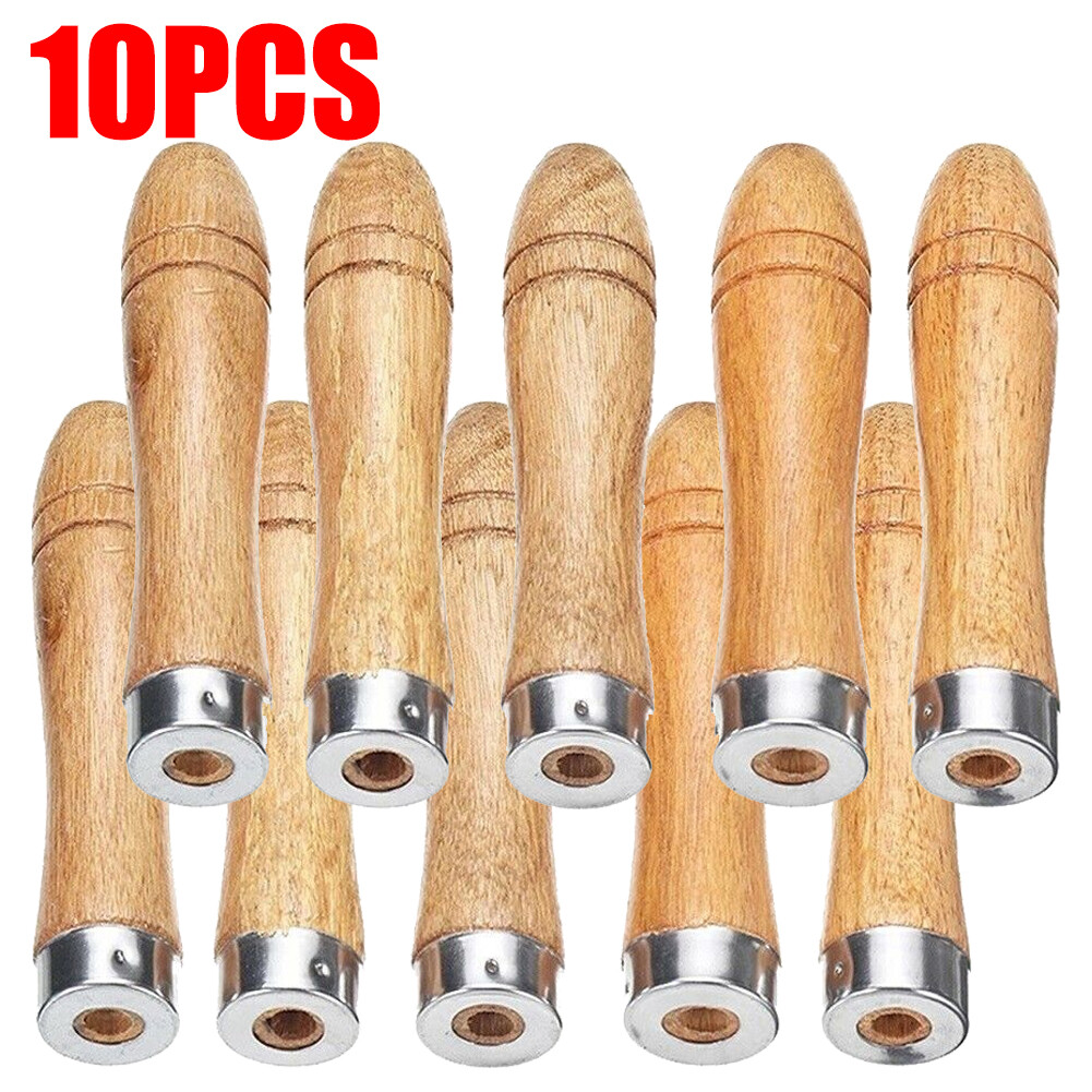 10PCS Wooden File Handle Replacement strong Metal Collar-For File Craft Tool 9cm