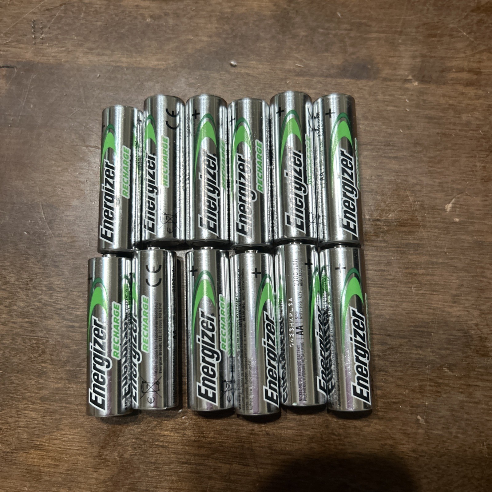 Lot of 12 Energizer Recharge 1.2V NiMH NH15 Rechargable Batteries HR6 2300mAH