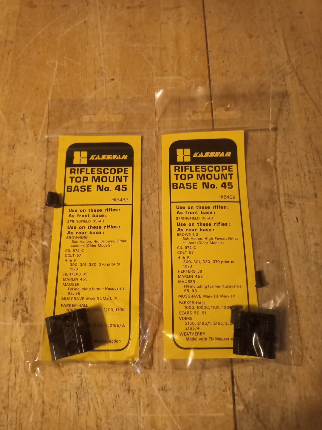 (2) Kassnar #45 Rifle Top Mount Bases (See Description)