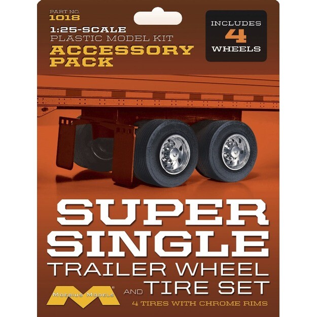 Moebius Models 1018 Super Single Trailer Wheel & Tire Set 1/25 scale