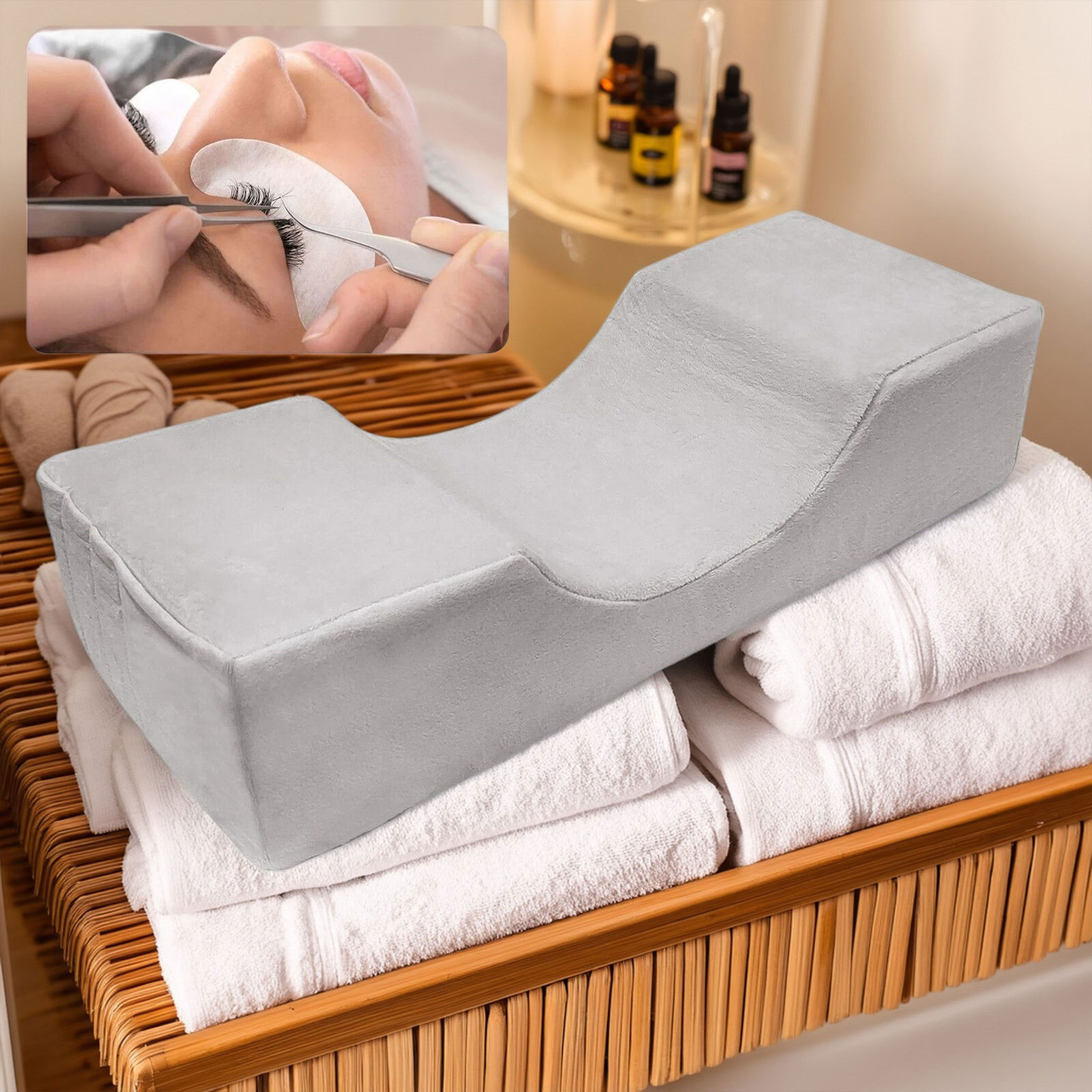 Lash Extension Bed Pillow of Soft Memory Foam for Beauty Salon & Neck Support