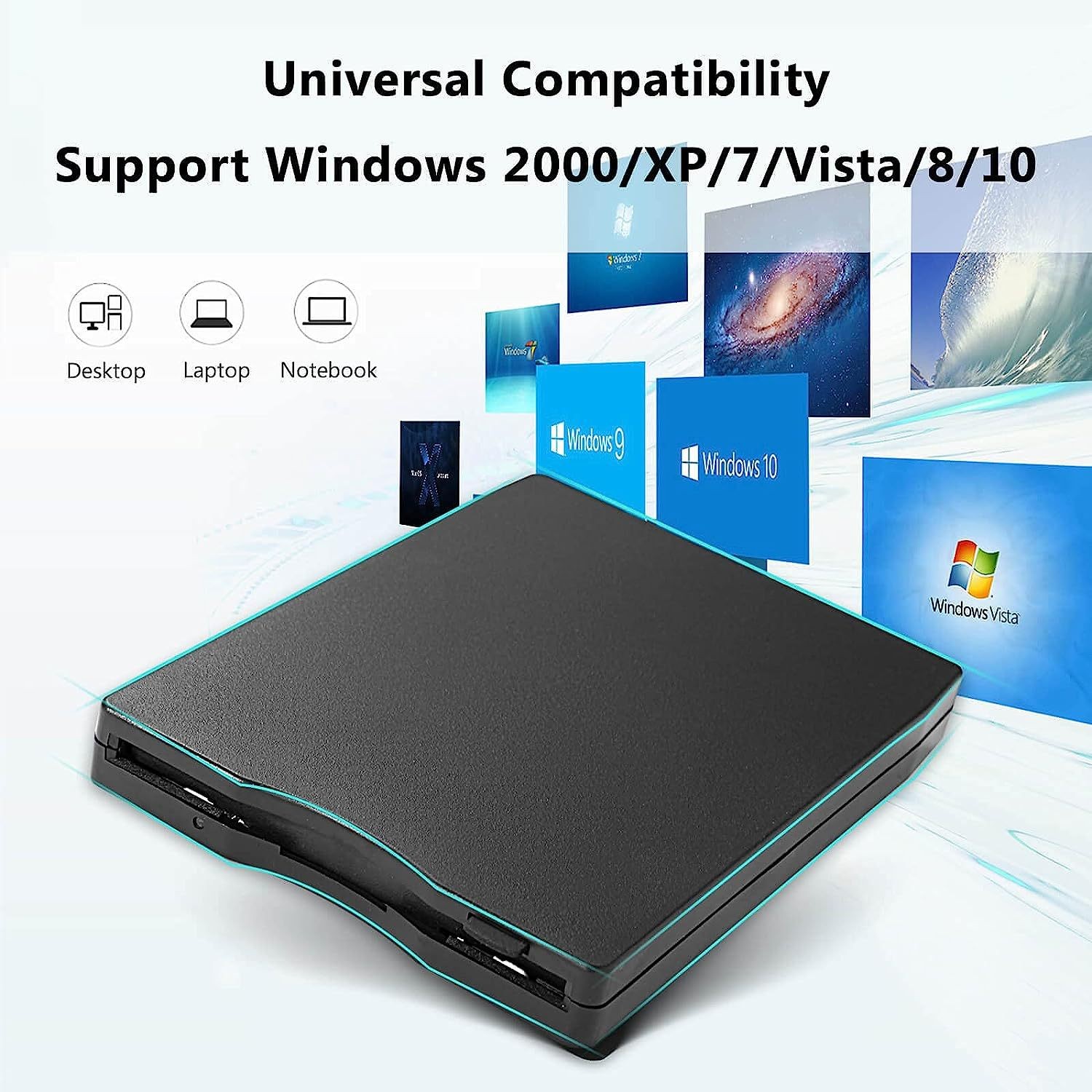 USB 2.0 External Floppy Disk Drive 3.5" 1.44MB For Laptop Windows PC Mac zz