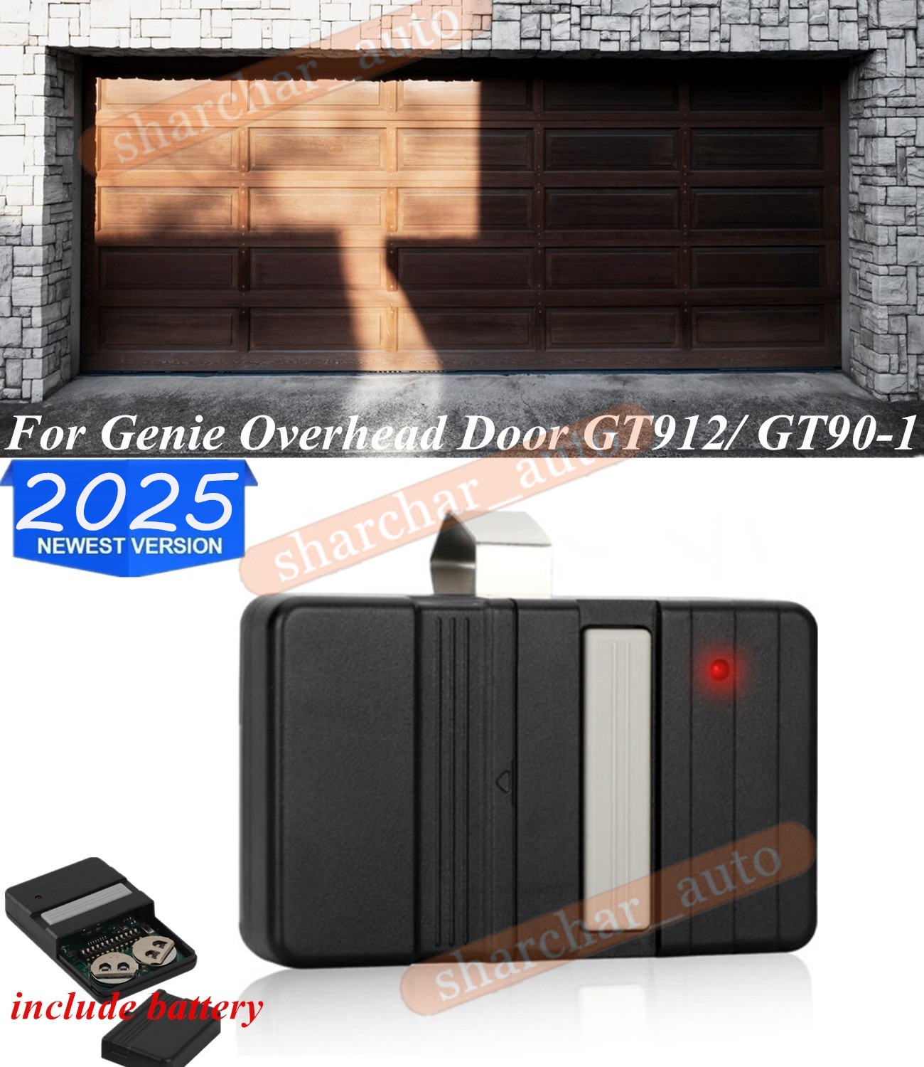 9/12 Dip Switch Garage Door Opener Remote fits Genie Overhead Door GT912/ GT90-1