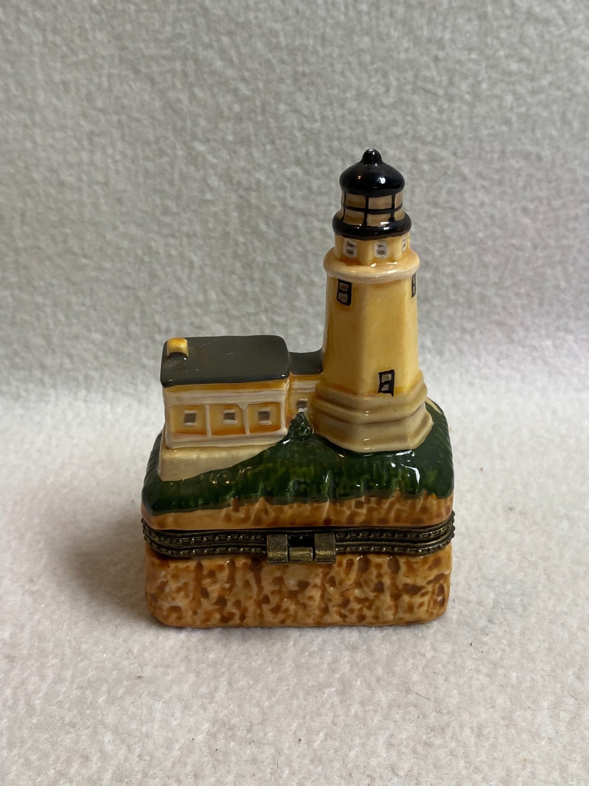 Ceramic Lighthouse Hinged Trinket Box