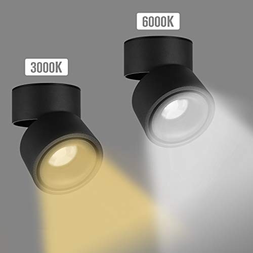 LED Ceiling Spotlight - Wall Light 360°Adjustable 3000K（warm light） Black