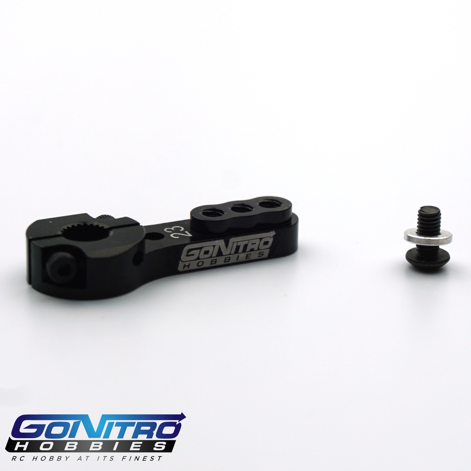 NEW Go Nitro Hobbies 23T 3 Hole Alum. Heavy Duty Servo Arm Black JR /