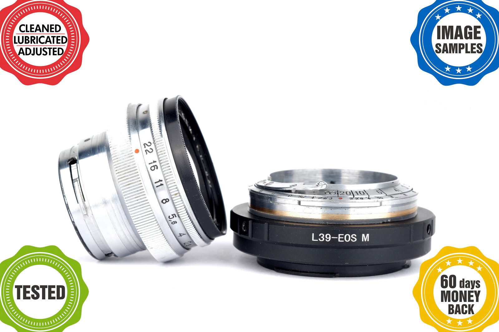 Contax KIEV RF to EOS M adapter with focusing part GIFT: Jupiter-8m RF lens