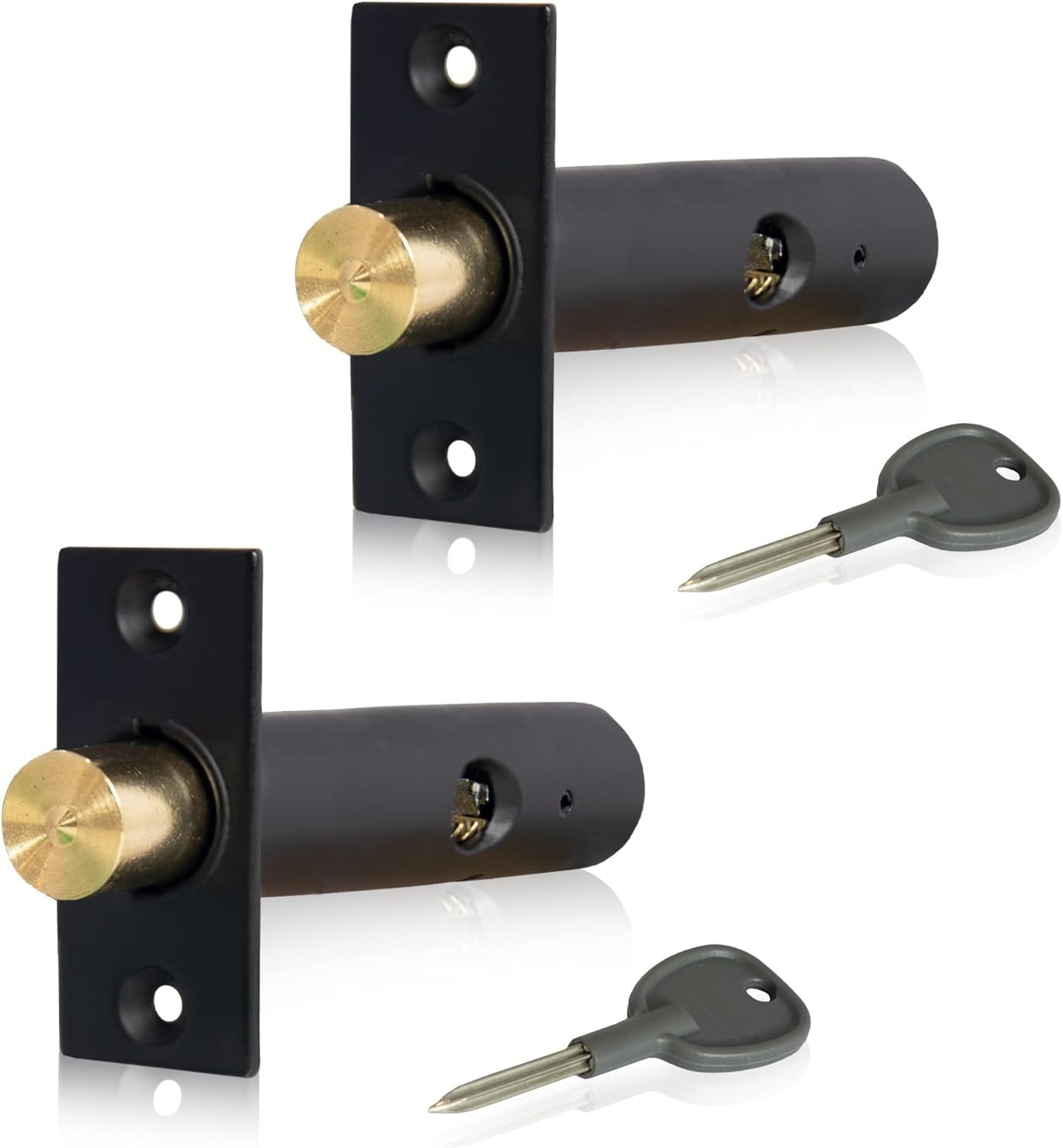 20 x Delf  Tube Well Security Mortise Lock Mortice Door Bolt Star Key Matt Black