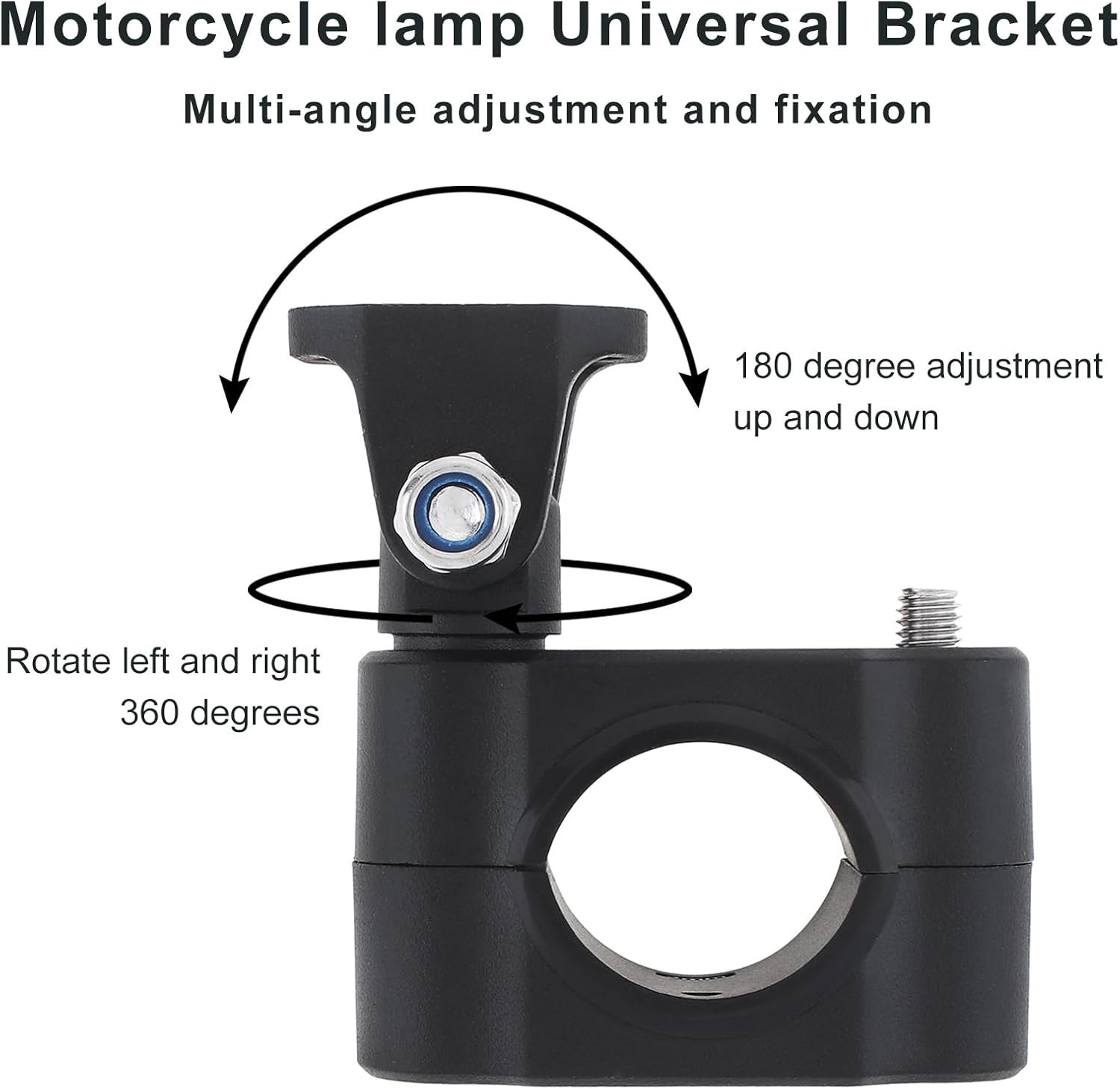 Durable Light Bar Mounts for UTV/ATV - Polished 360-Degree Angle Adjustable
