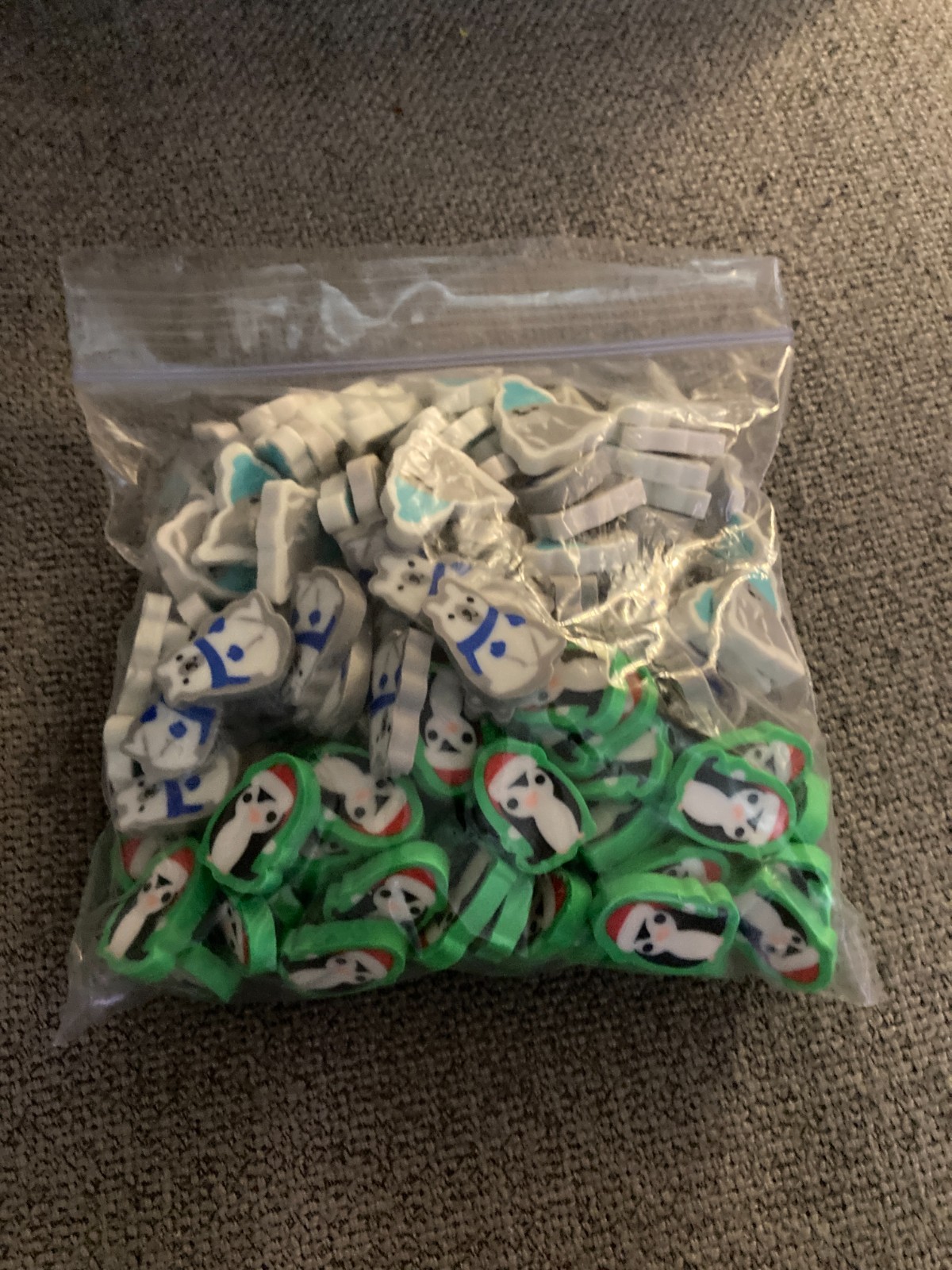Classroom Mini Erasers 150 Ct Assorted Penguin, Polar Bear, Walrus Shapes (#30)