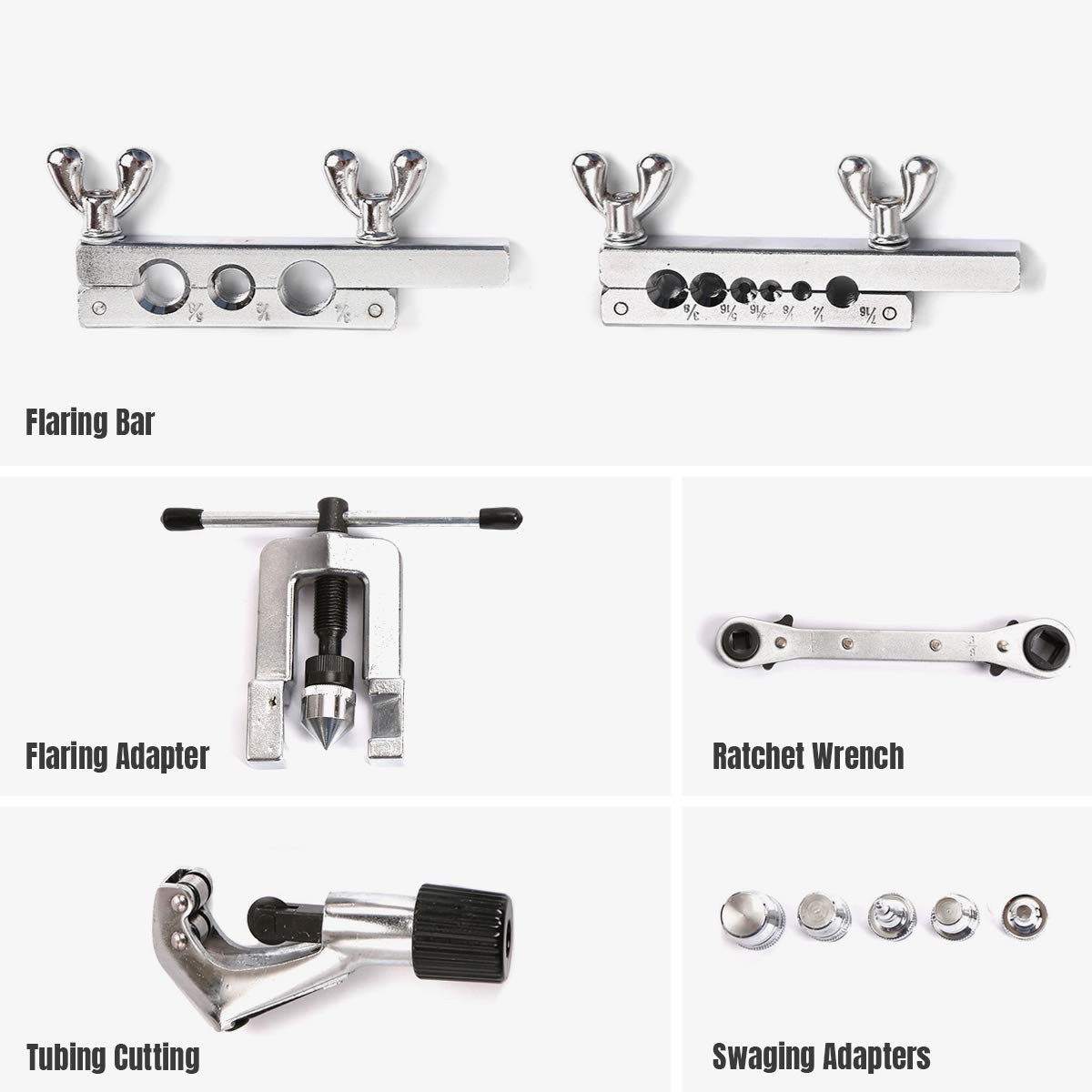 45 Degrees Single Flaring Tool Swaging Tool Kit Copper Tube Pipe Expander