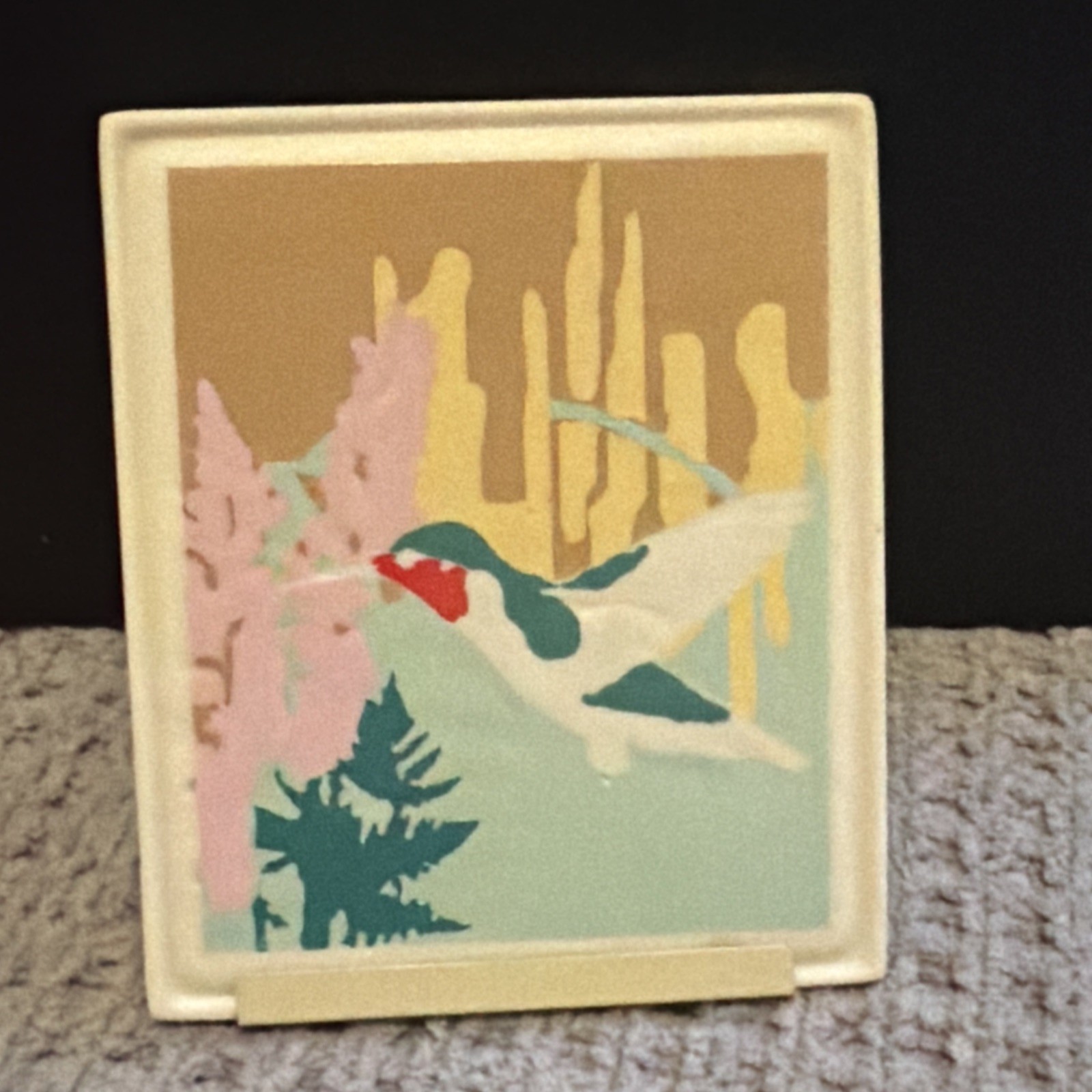 Hummingbird Lithopane Tile attaches to nightlight Japan