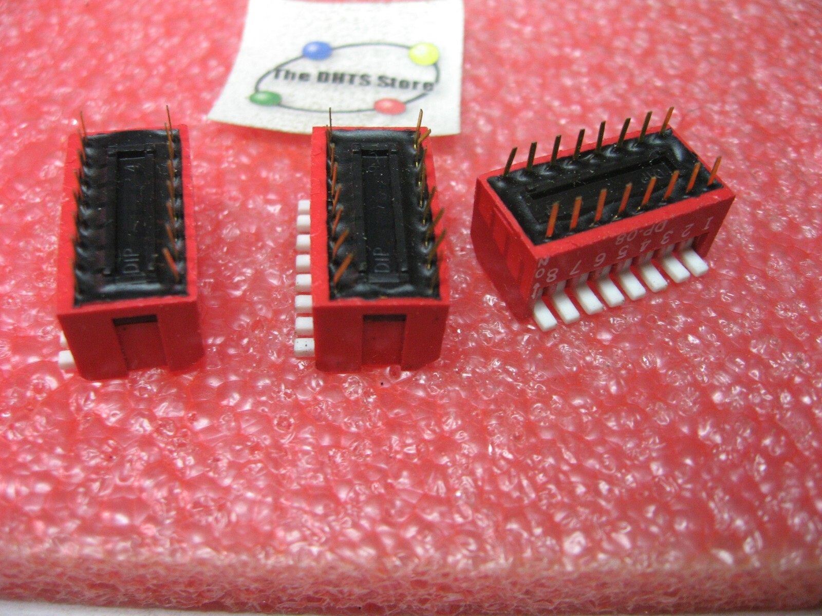 DIP Switch DP-08 8 Position SPST Through Hole PCB - NOS Qty 3