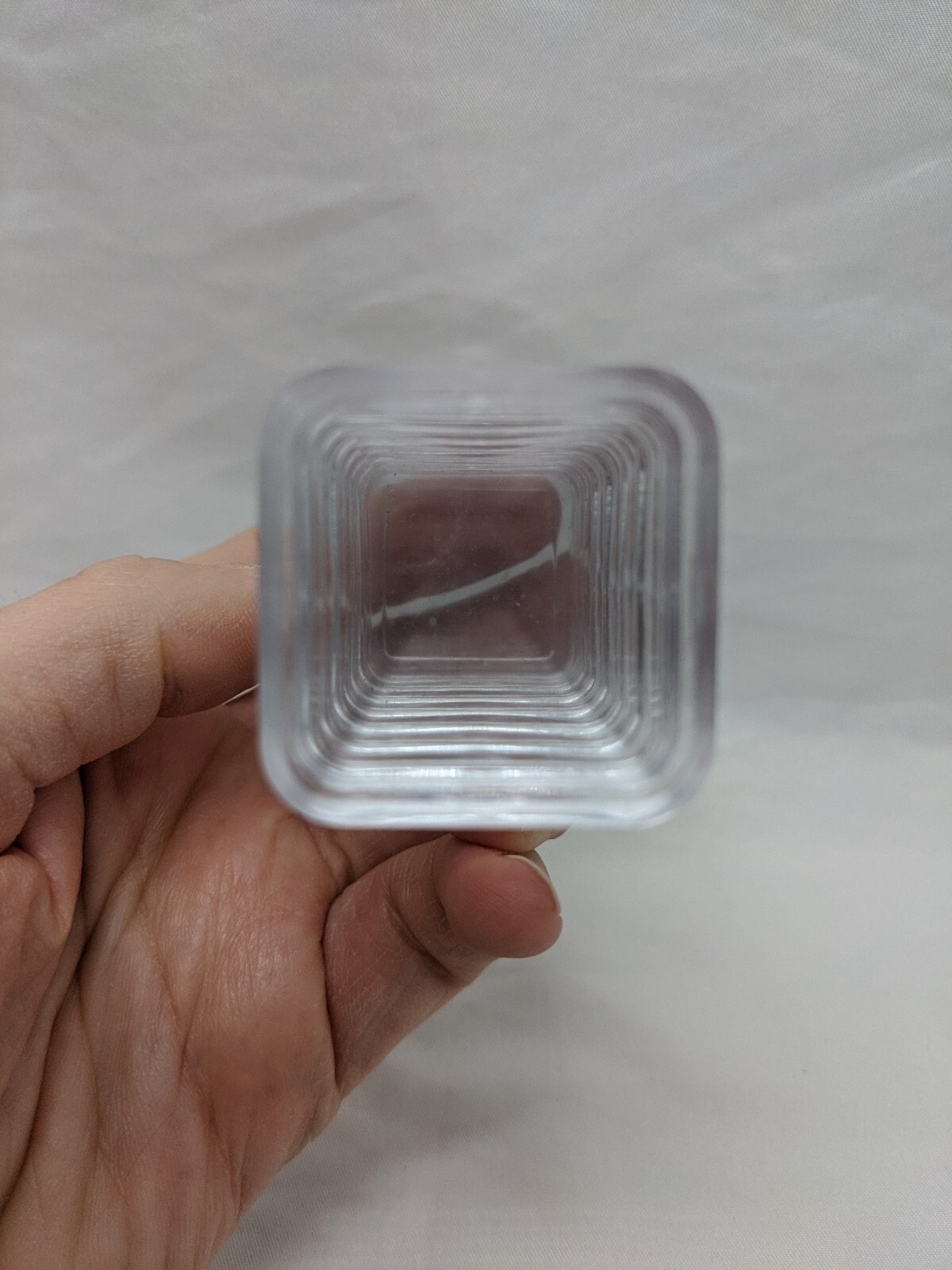 Lot Of (7) ~1" Clear Stackable Coantainers