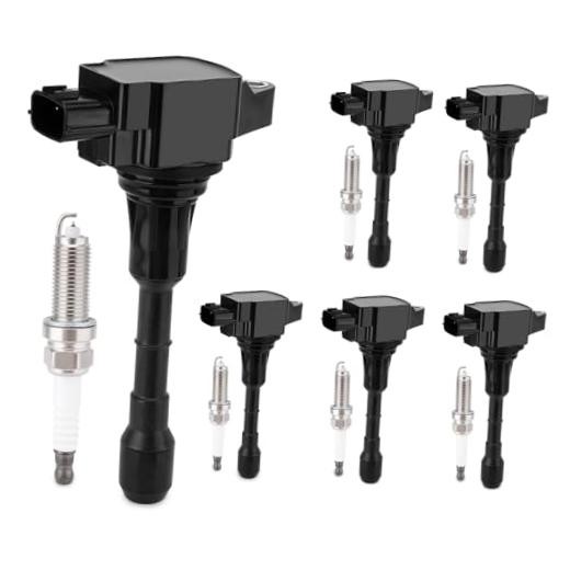 6PCS Ignition Coil & Iridium Spark Plug Packs Compatible with Nissan 2007-2020