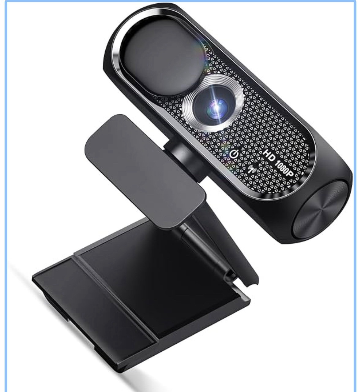 1080P HD USB Webcam Noise Cancelling Mic Auto Light Correction Jet Black