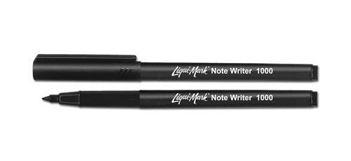 Lot of 25 Liqui-Mark® Note Writer 1000 BLACK Fiber Point Pocket Markers - New