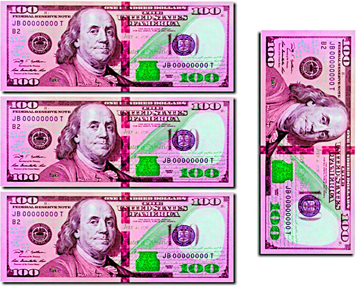 Pink 100 Dollar Gold Birthday ~ Edible 2D Fondant Cake Cupcake Topper ~ D24687