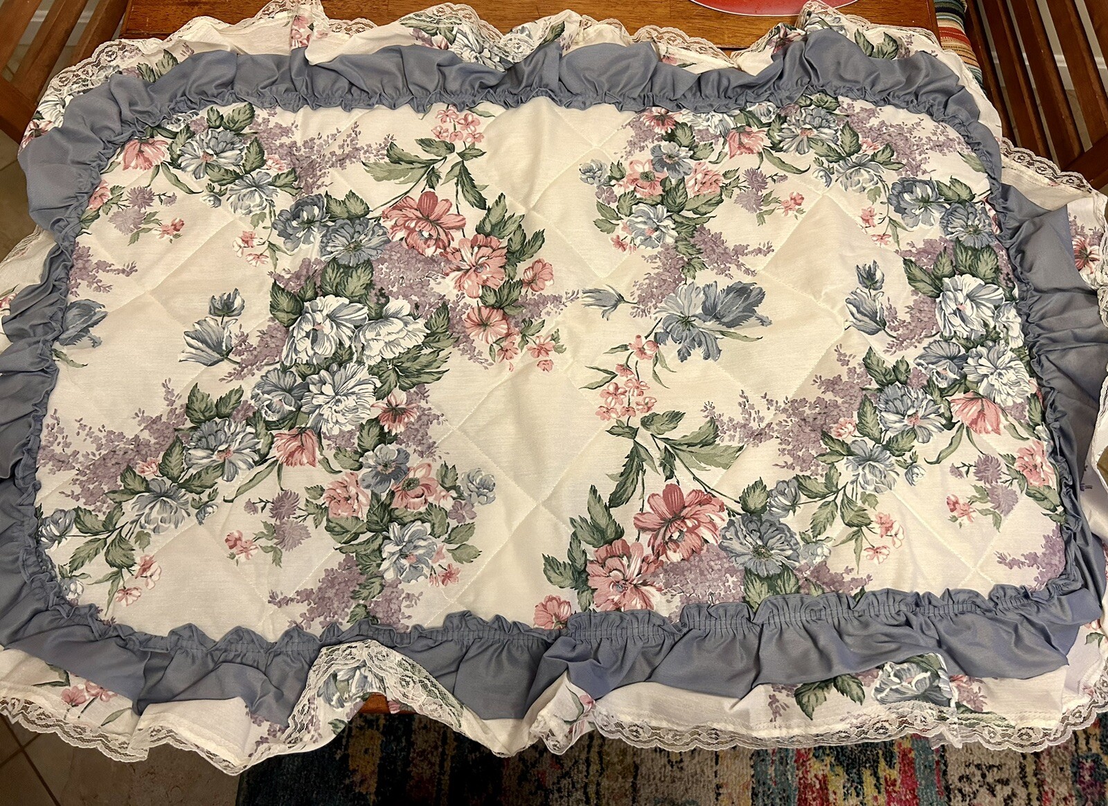 English Gardens NIB King Floral Pillow Sham Country Chic farmhouse  21x27”