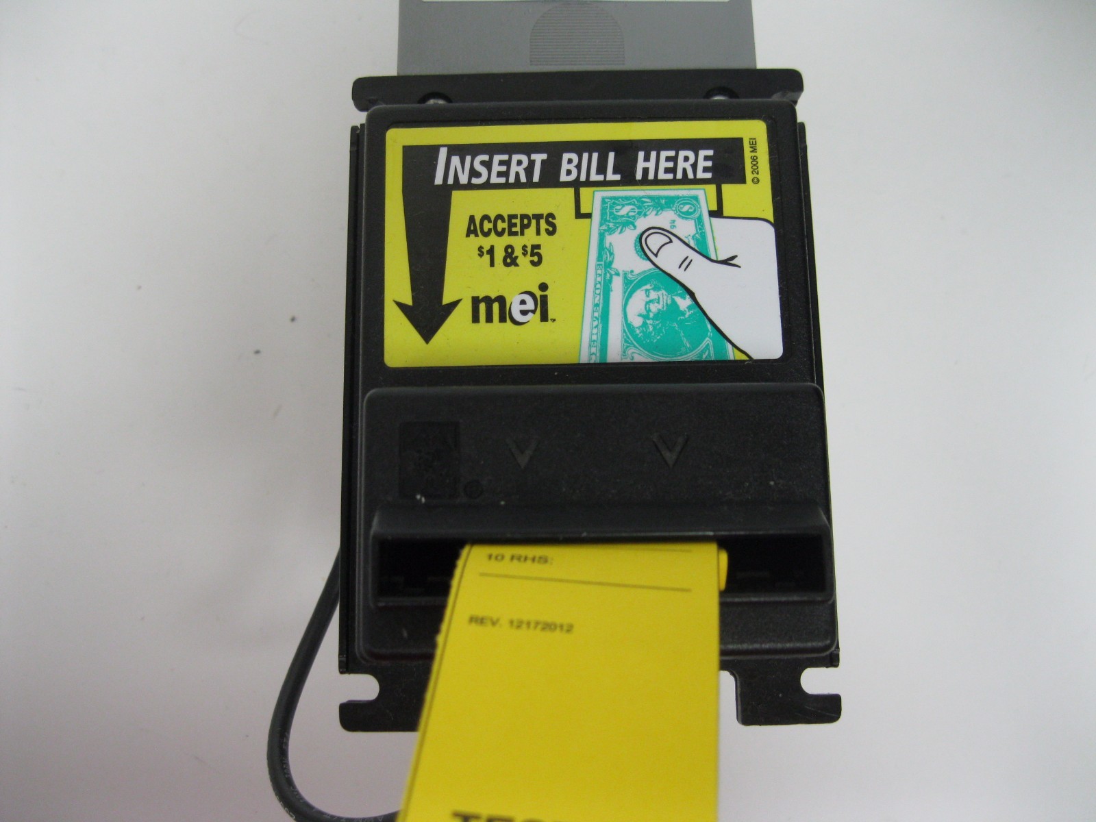 Mars MEI VN2511 120v Bill Acceptor Validator $1 & $5 Vending - Tested Working