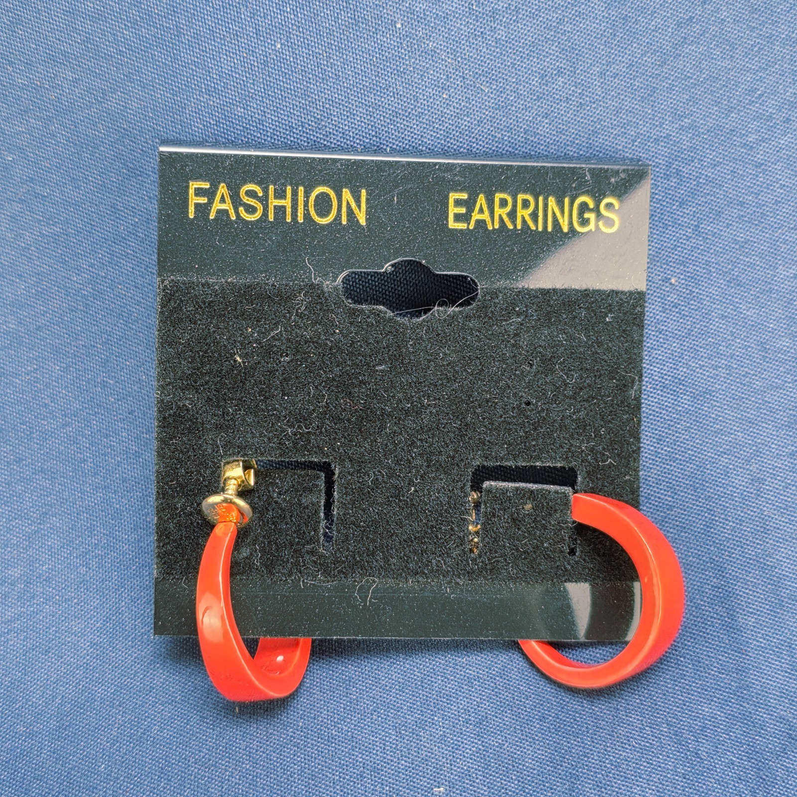 Vintage Red Hoops Clip on Earrings Retro Fashion Jewelry