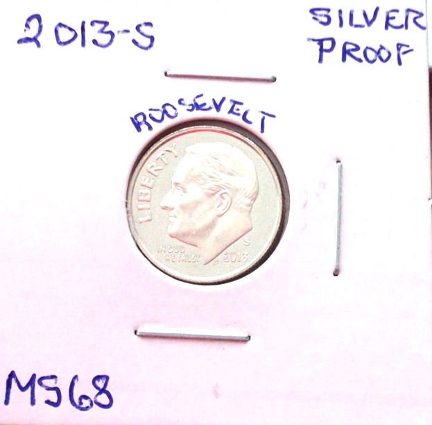 2013 SAN FRANCISCO 90% SILVER ROOSEVELT PROOF DIME IN HIGH END PROOF CONDITION
