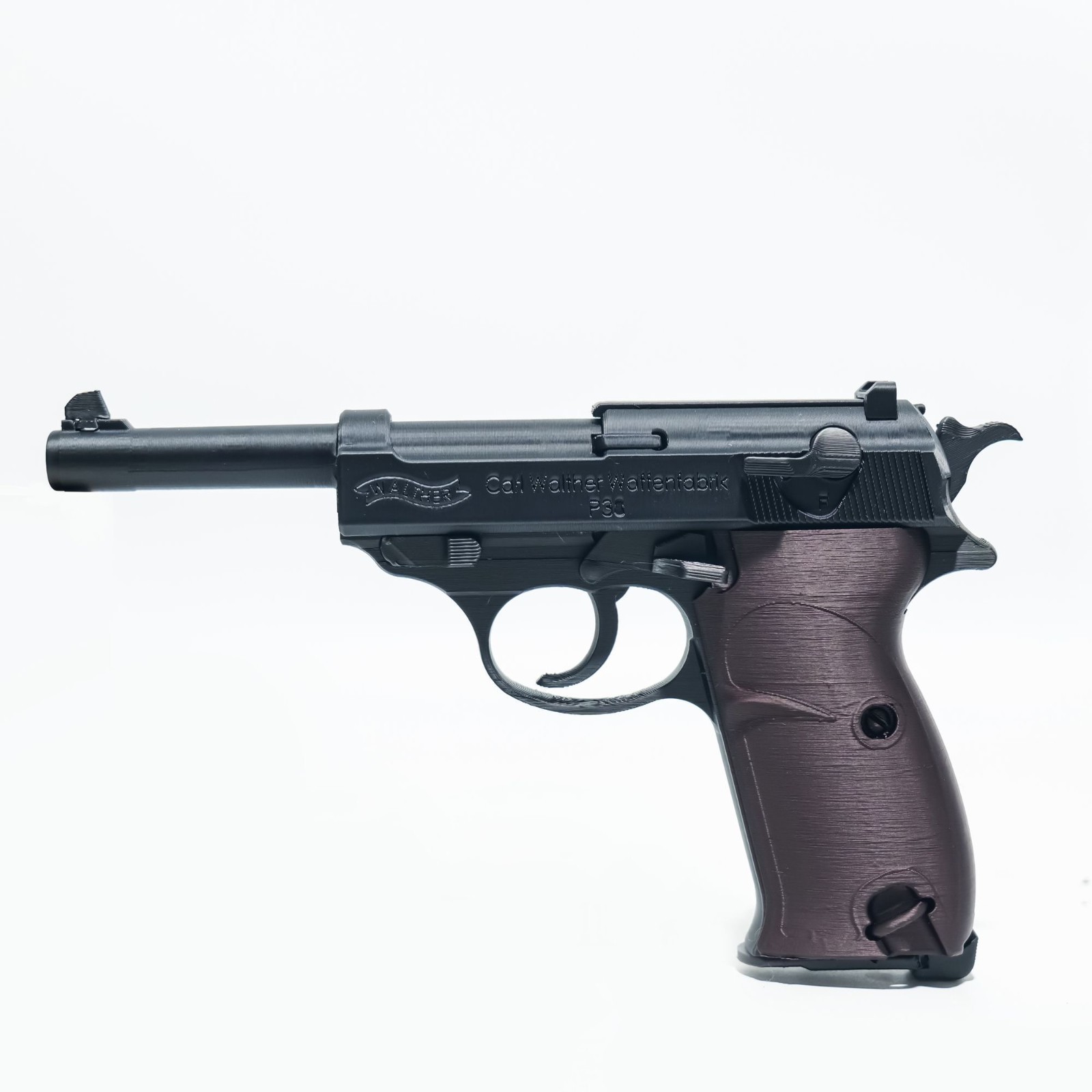 P38 Pistol Prop Model for Film & Cosplay - Plastic, Non-Firing, Inert Replica