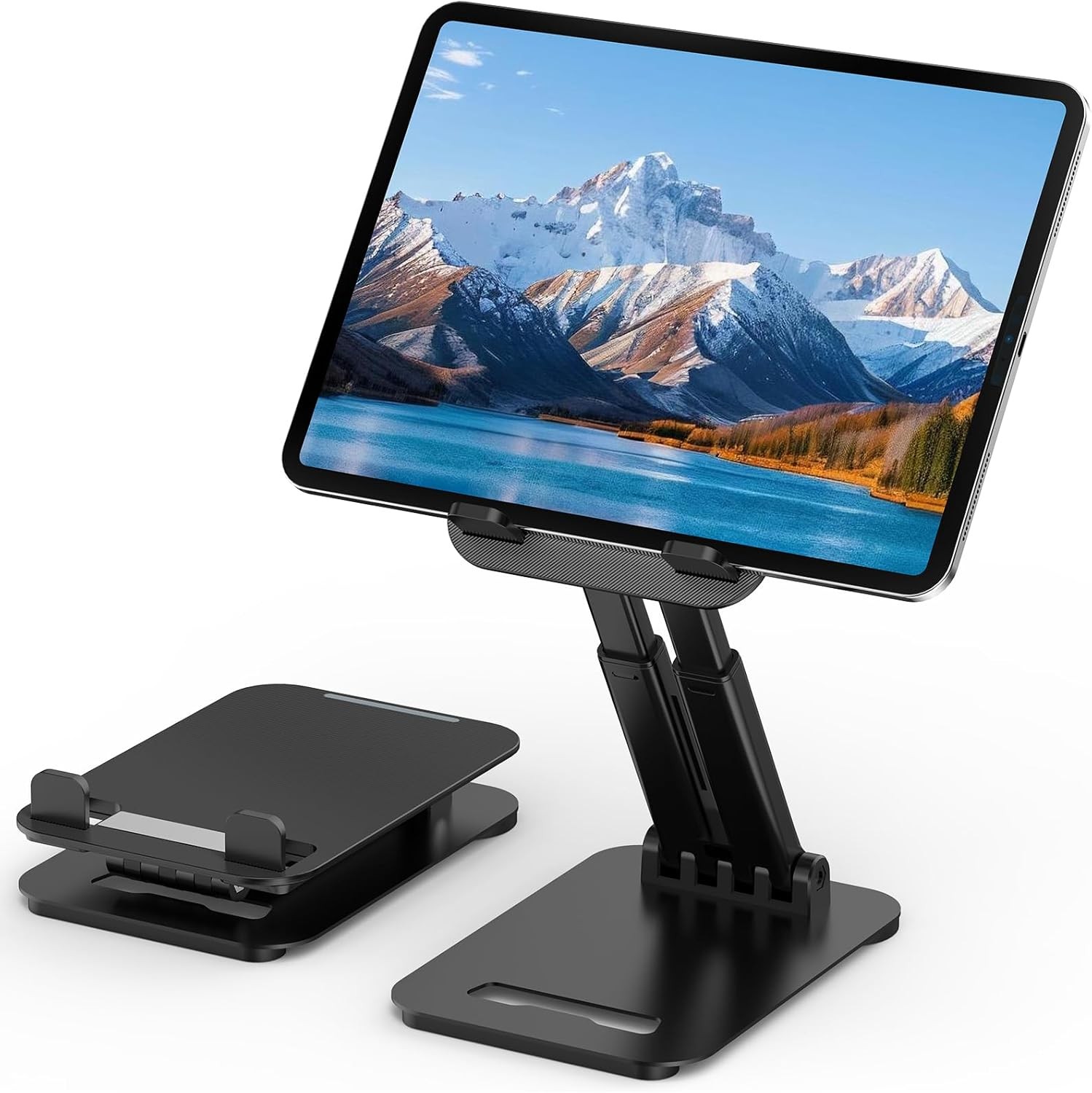 Tablet Stand for iPad Holder, Adjustable Tablet Holder for Desk, Foldable Portab