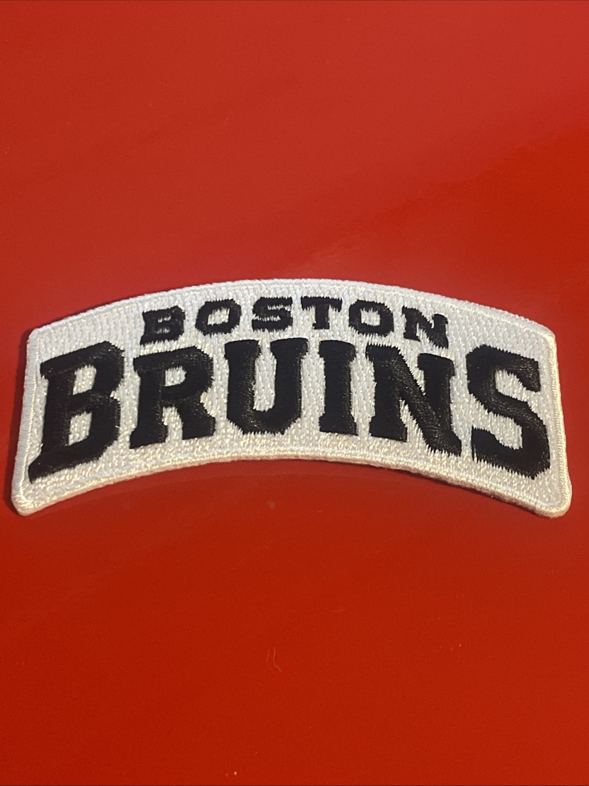 Boston Bruins White/Black Logo Patch Embroidered 3” Iron On